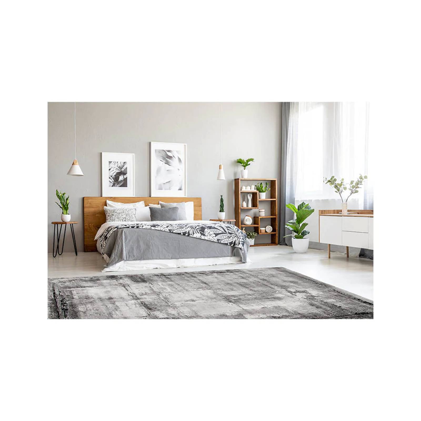 TAPETE DECORATIVO HOLGER GRIS POLIPROPILENO 120X180CM 200X290X1CM