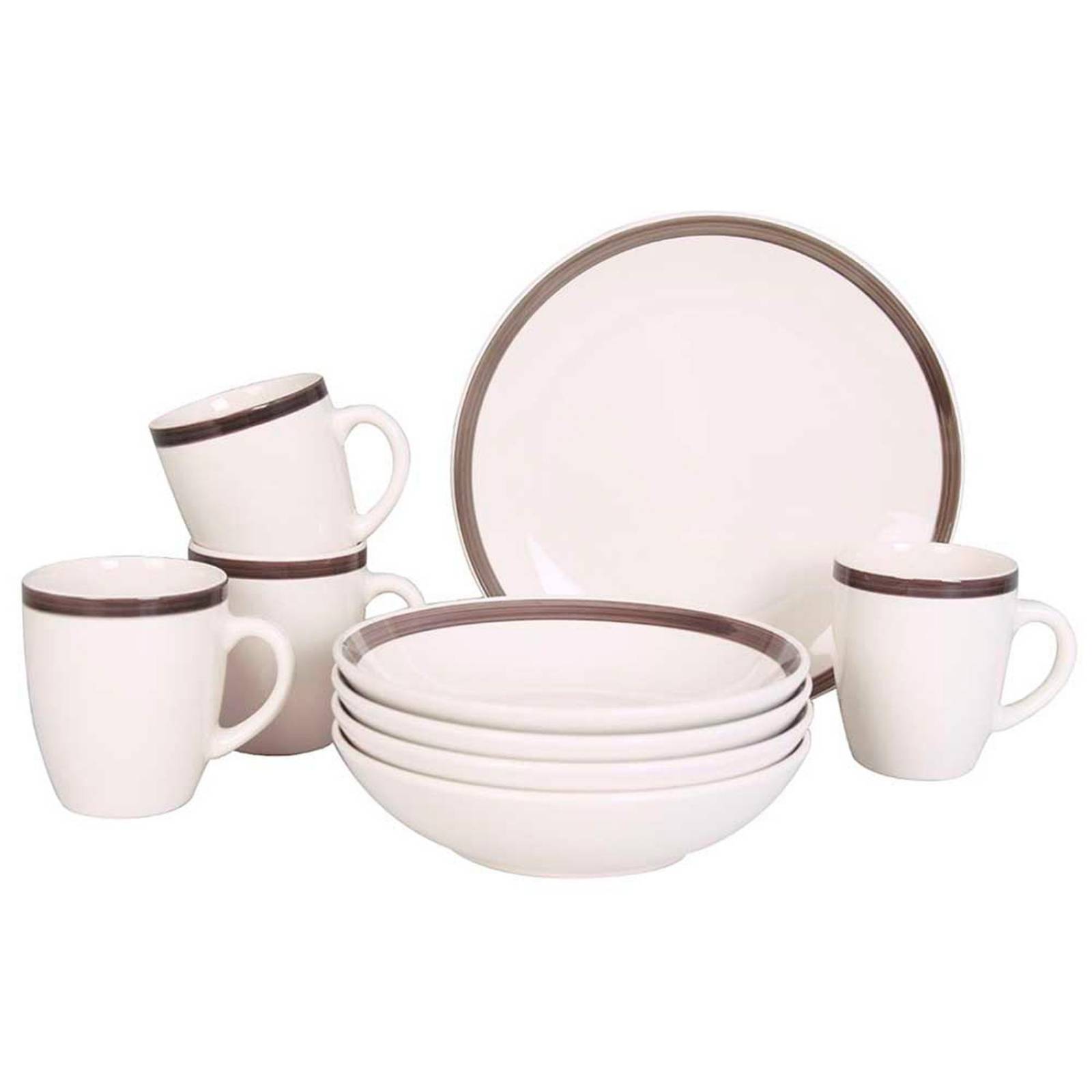 VAJILLA PORCELANA ADALBORJ HUESO 16 PZS Crema 4 Personas, 16 PZS