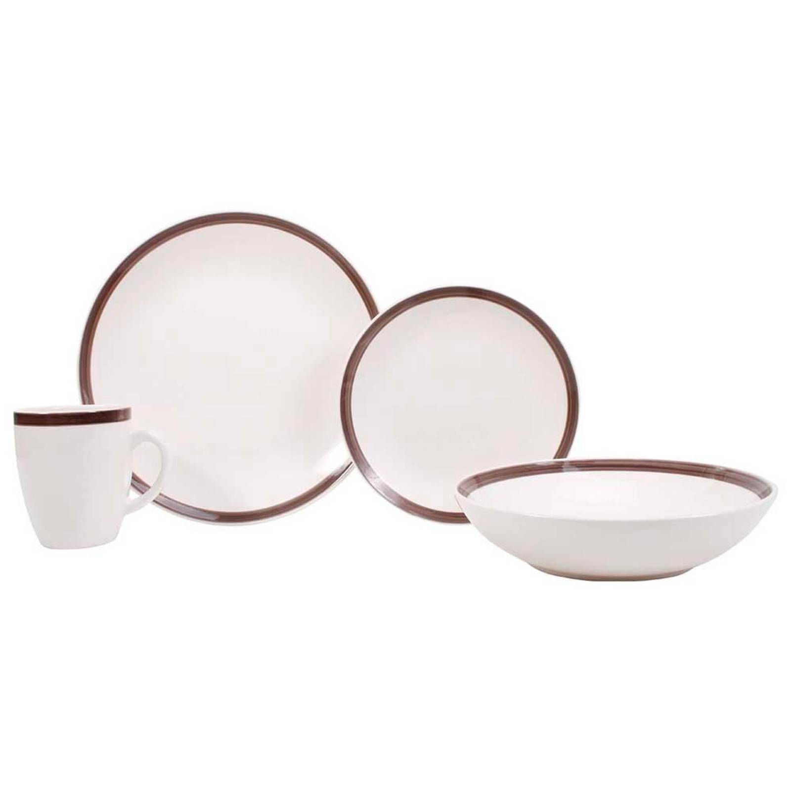 VAJILLA PORCELANA ADALBORJ HUESO 16 PZS Crema 4 Personas, 16 PZS