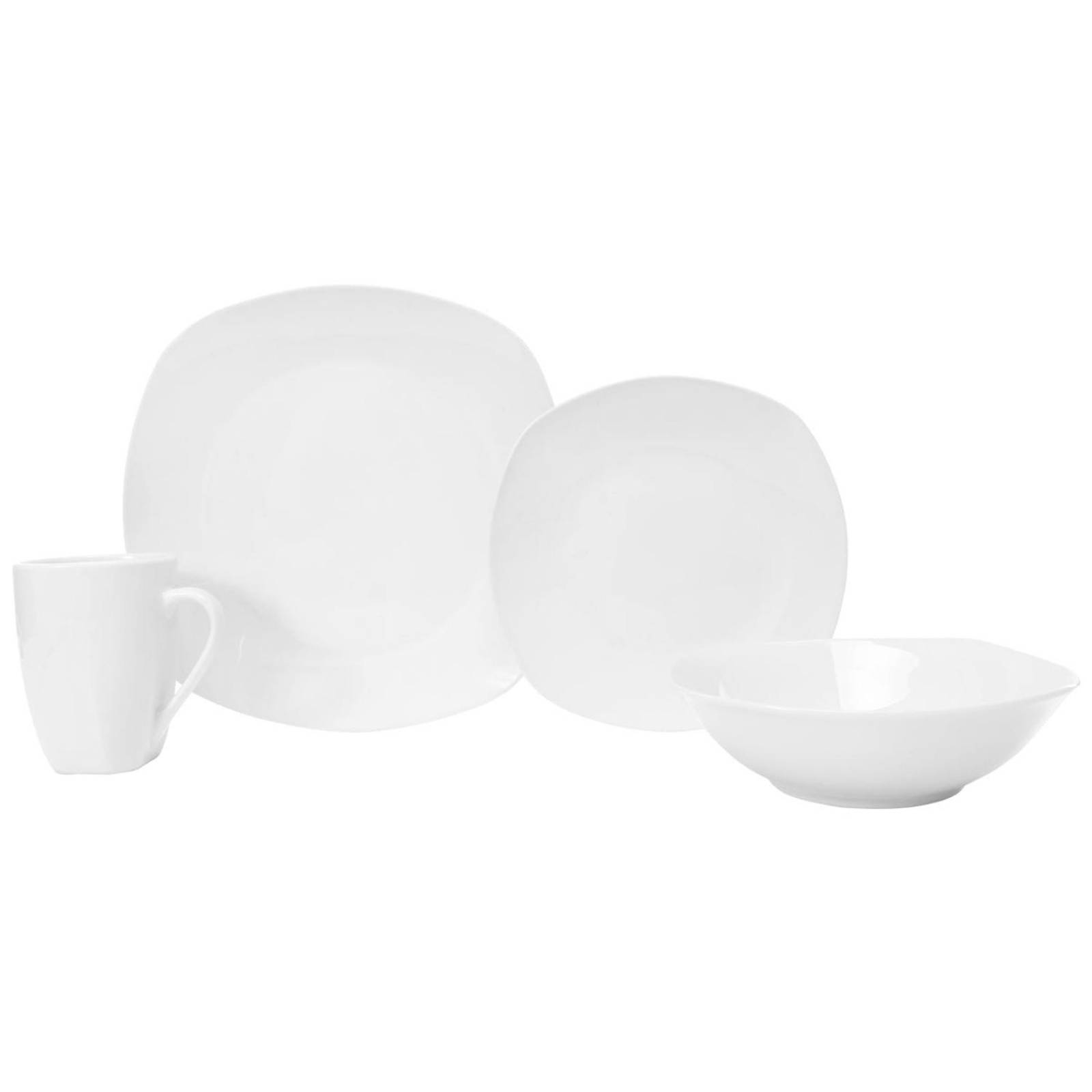 VAJILLA PORCELANA GYDA BLANCO 24 PZS 6 PERSONAS, 24 PZS