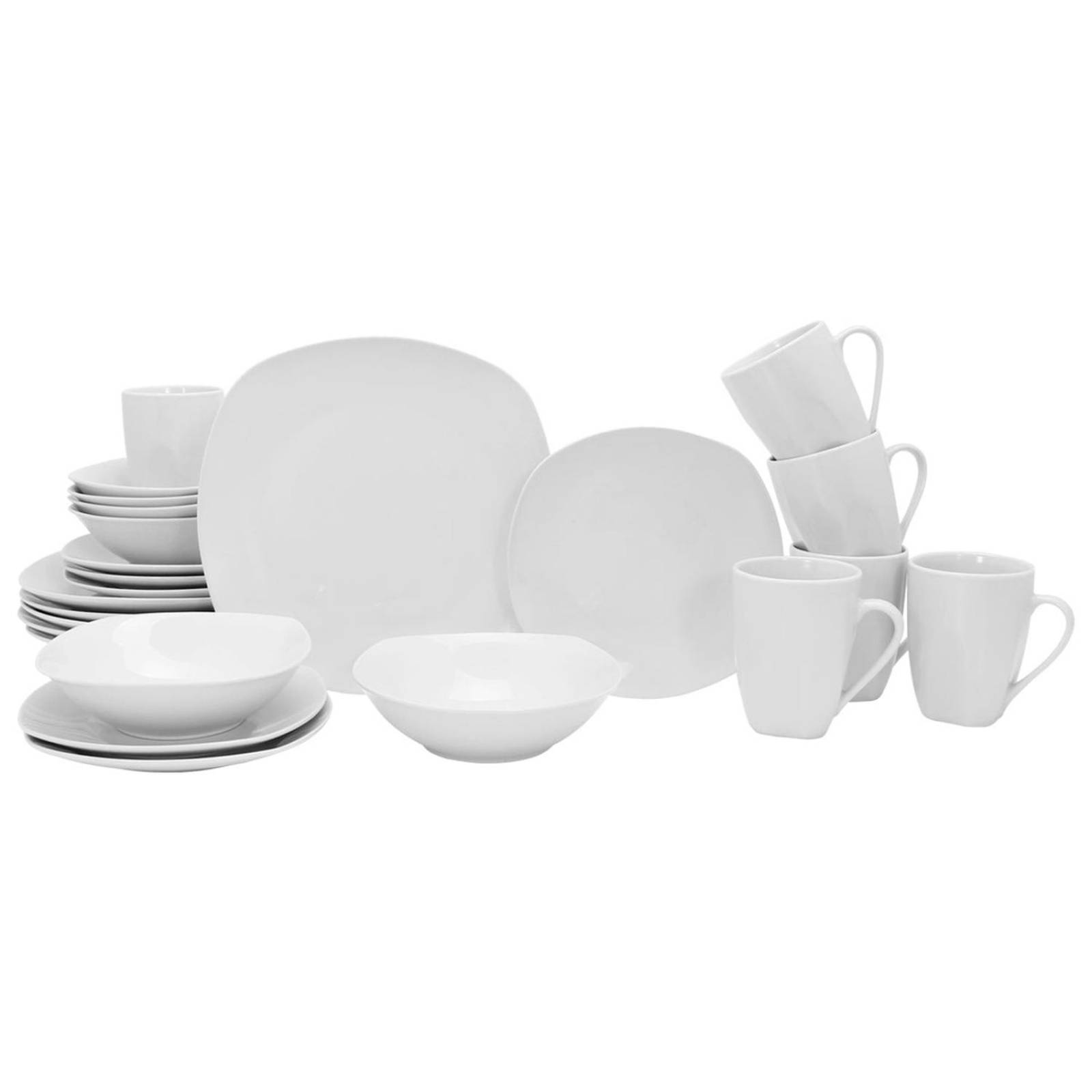 VAJILLA PORCELANA GYDA BLANCO 24 PZS 6 PERSONAS, 24 PZS