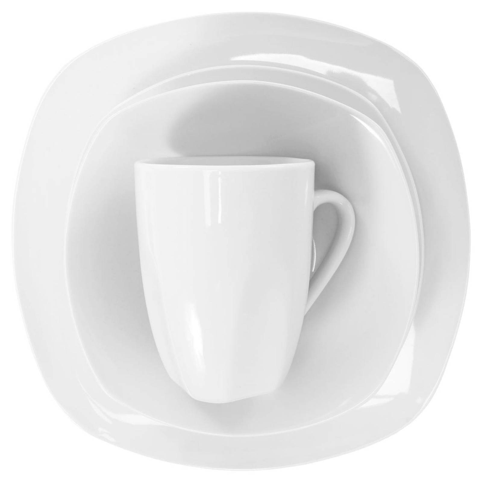 VAJILLA PORCELANA GYDA BLANCO 24 PZS 6 PERSONAS, 24 PZS