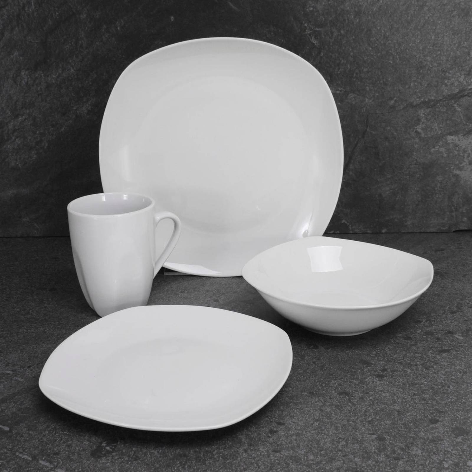 VAJILLA PORCELANA GYDA BLANCO 24 PZS 6 PERSONAS, 24 PZS