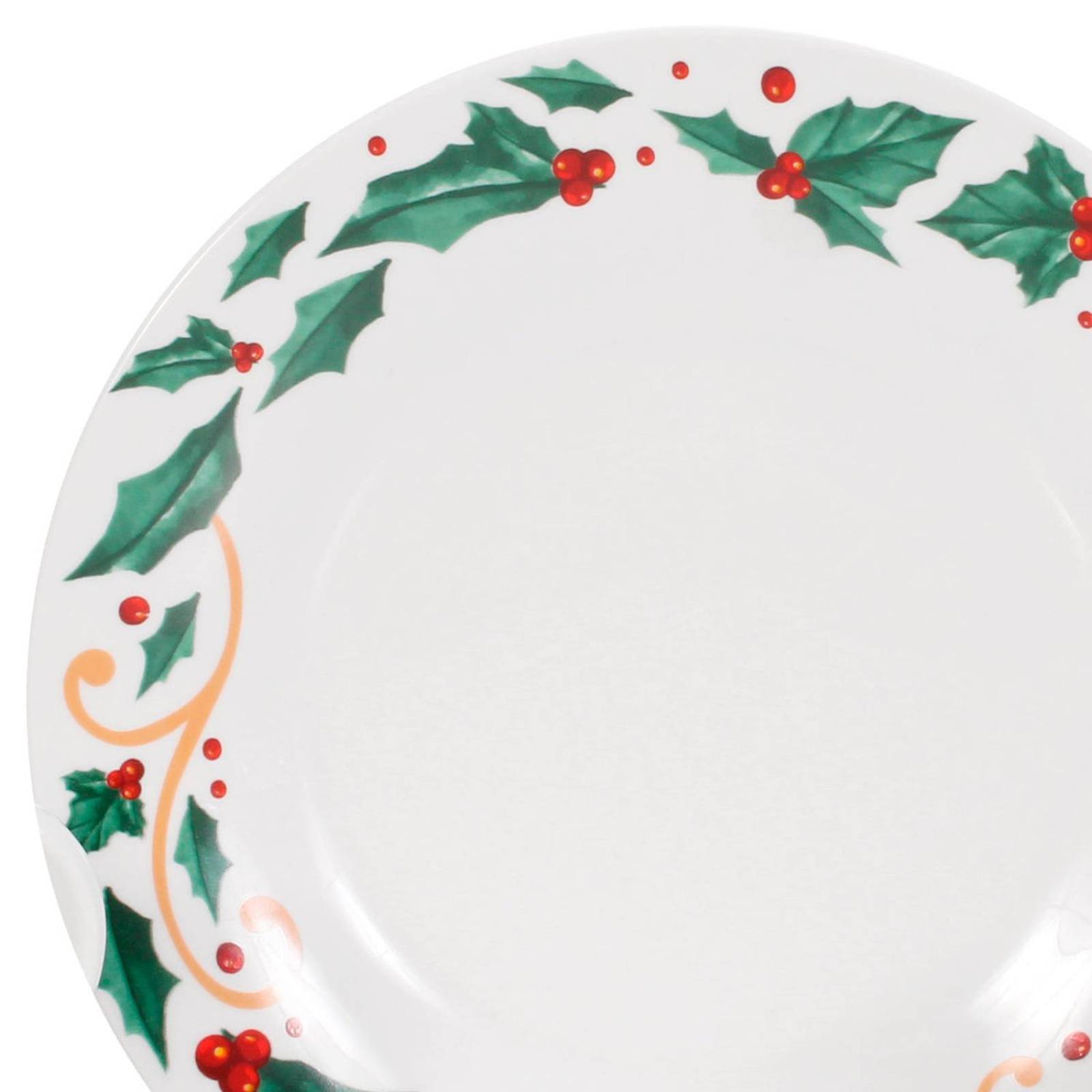 VAJILLA NAVIDAD PORCELANA NOCHE BUENA BLANCO/ROJO/VERDE 21 PZS