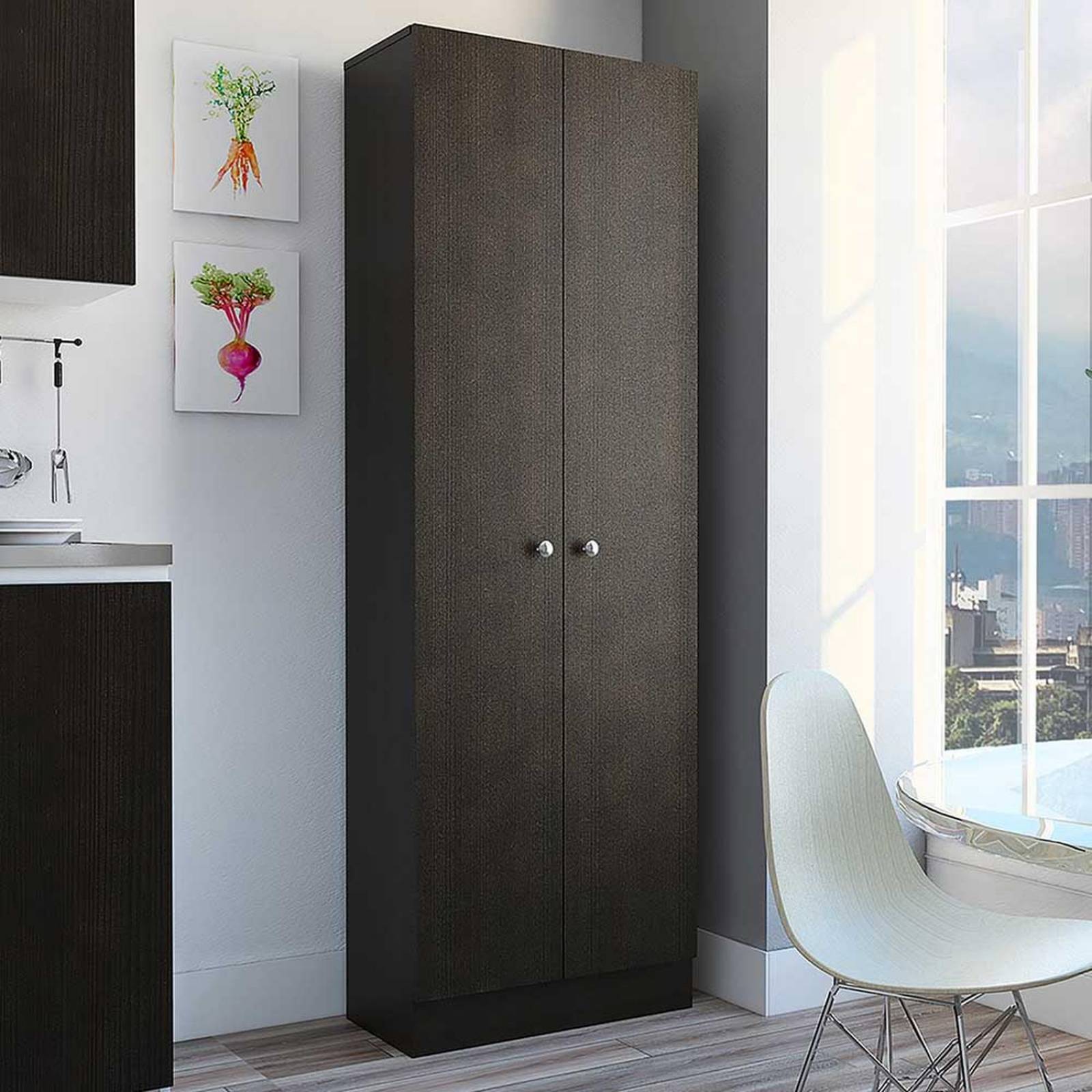 ALACENA COCINA RICKER CHOCOLATE 60X30.2X180CM Melamina