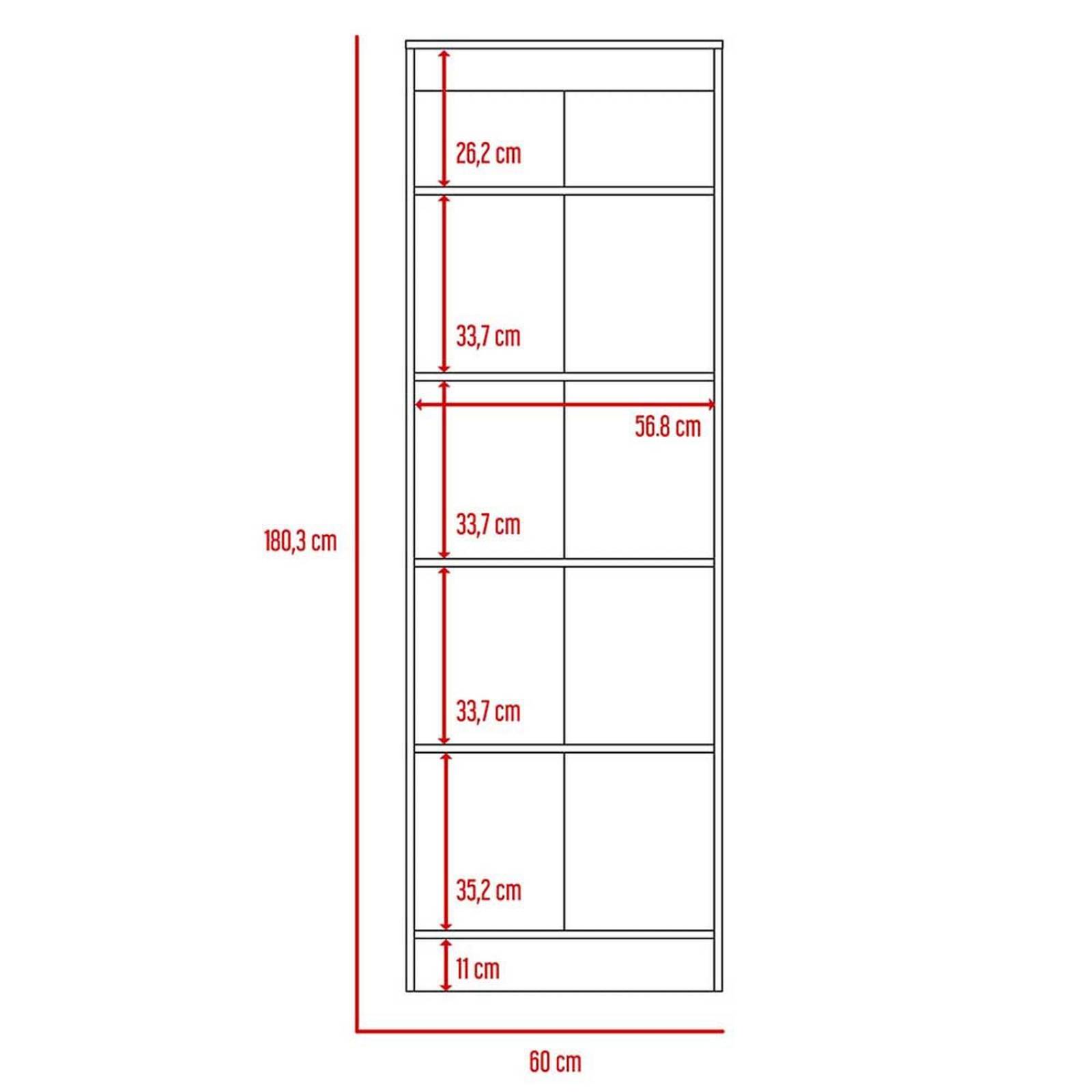 ALACENA COCINA RICKER CHOCOLATE 60X30.2X180CM Melamina