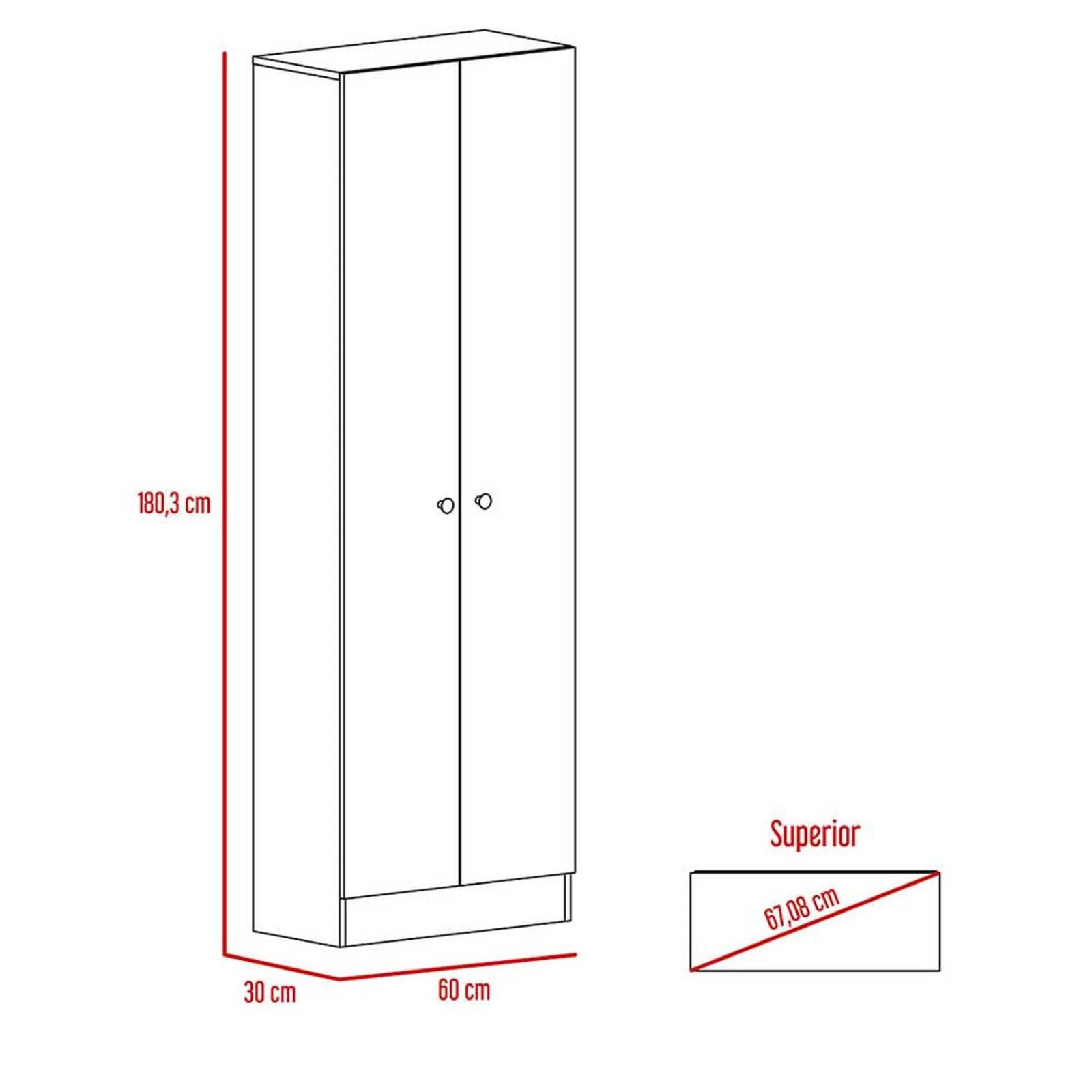 ALACENA COCINA RICKER CHOCOLATE 60X30.2X180CM Melamina