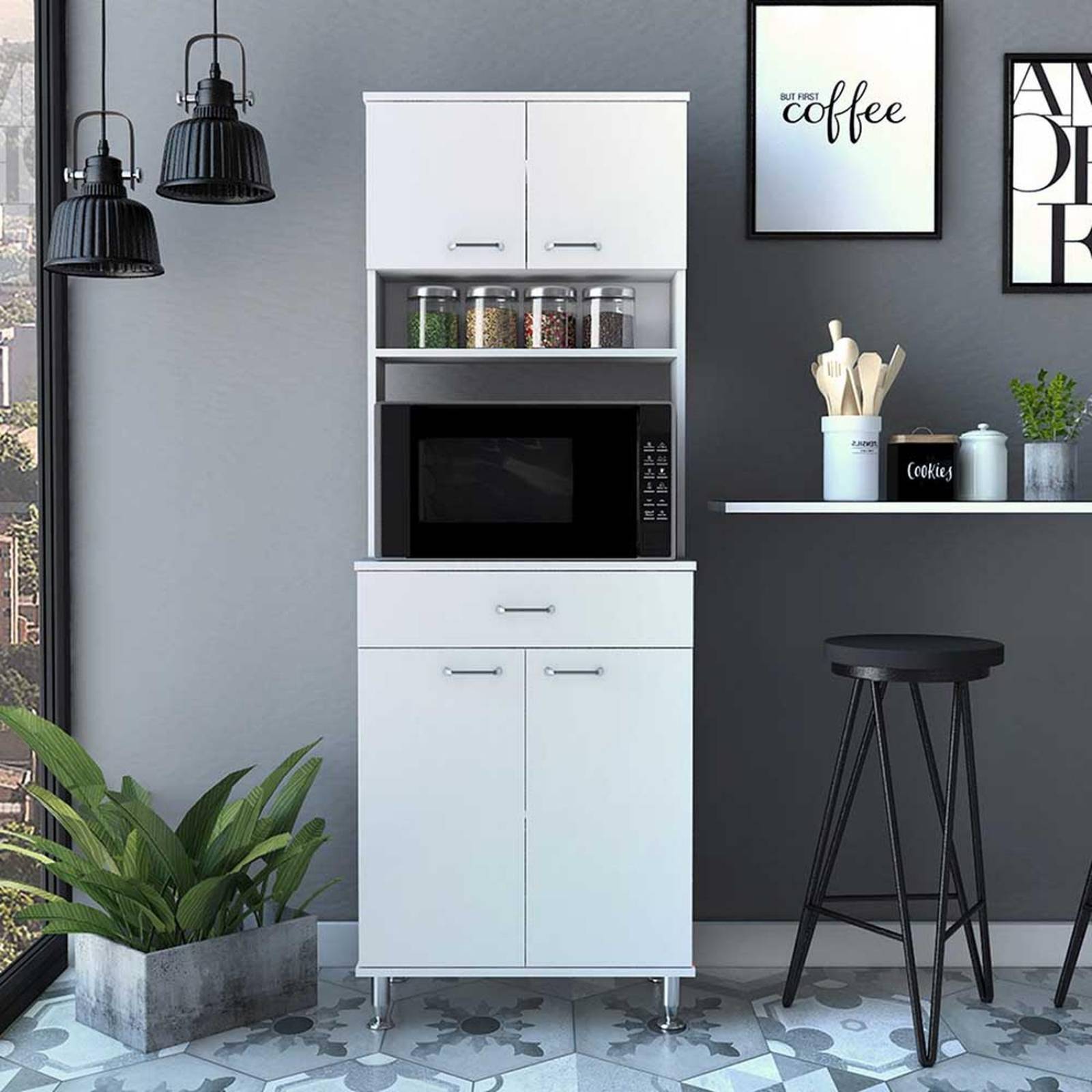ALACENA COCINA KNUT BLANCA 60 60X35X169CM Blanco Melamina