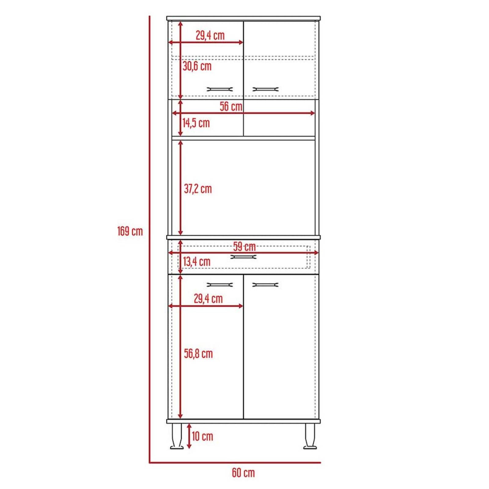 ALACENA COCINA KNUT BLANCA 60 60X35X169CM Blanco Melamina