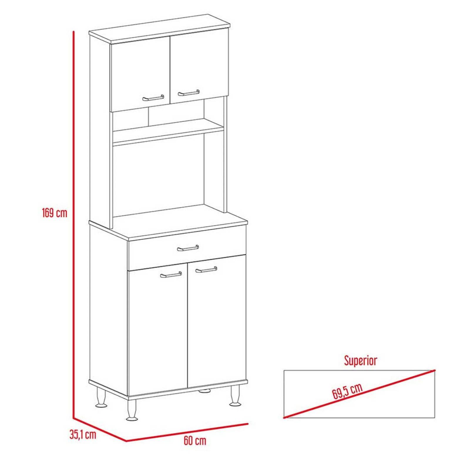 ALACENA COCINA KNUT BLANCA 60 60X35X169CM Blanco Melamina