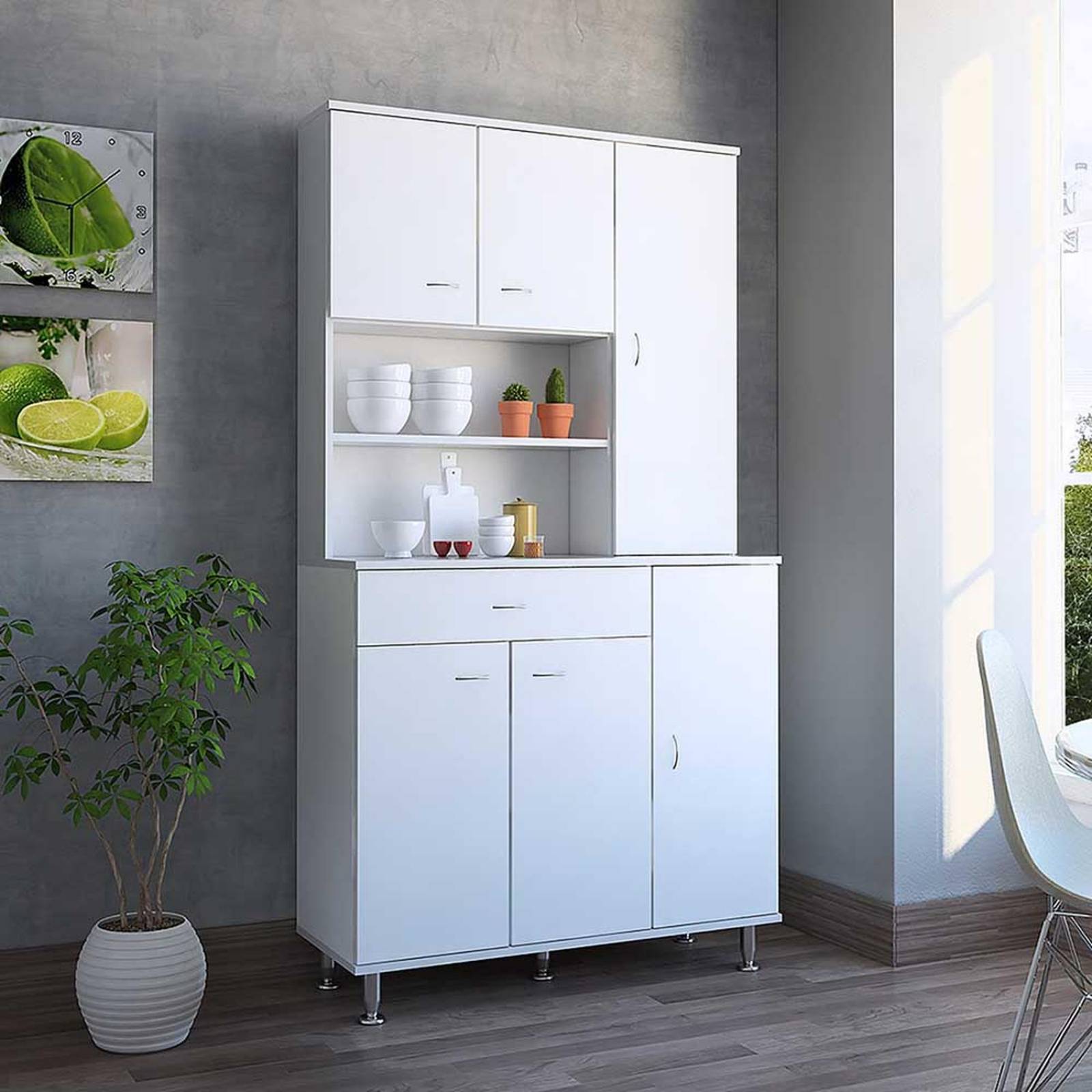 ALACENA COCINA KNUT BLANCA 90 90X35X169CM Blanco Melamina