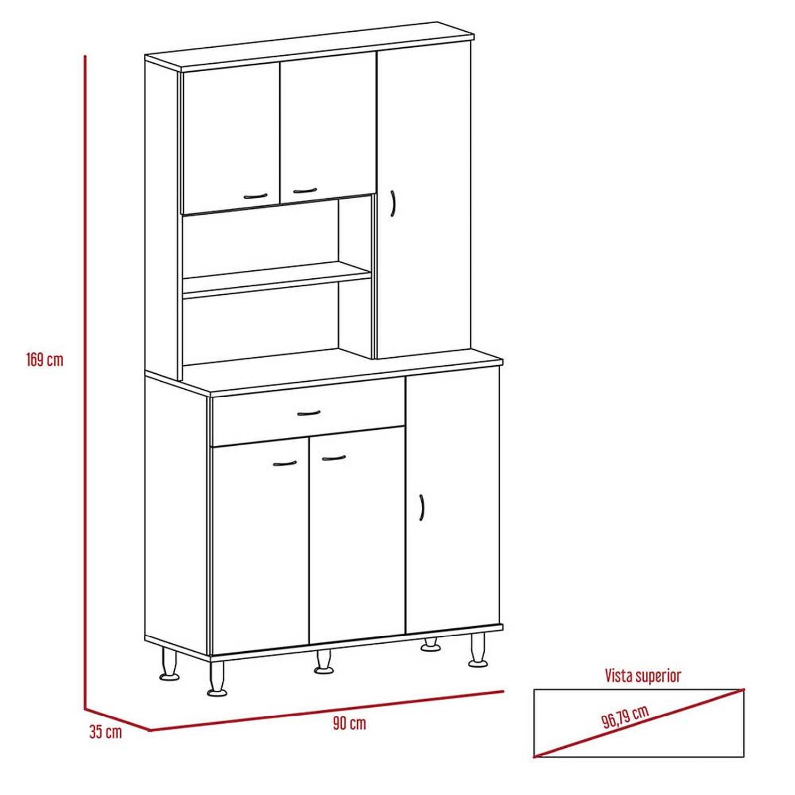 ALACENA COCINA KNUT BLANCA 90 90X35X169CM Blanco Melamina