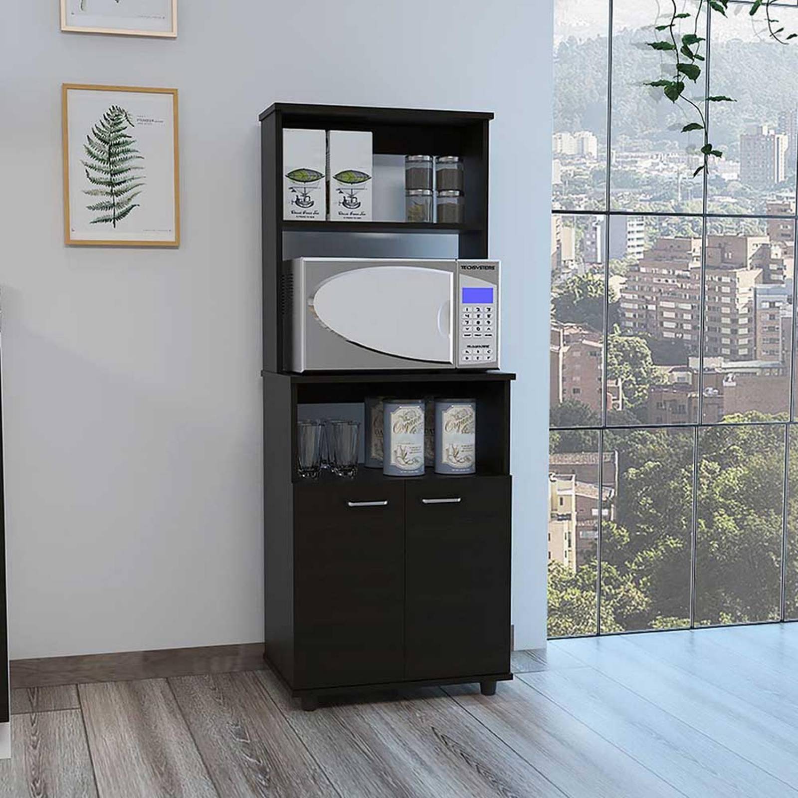 ALACENA COCINA MAGLOR CHOCOLATE 54X35.3X140CM Melamina