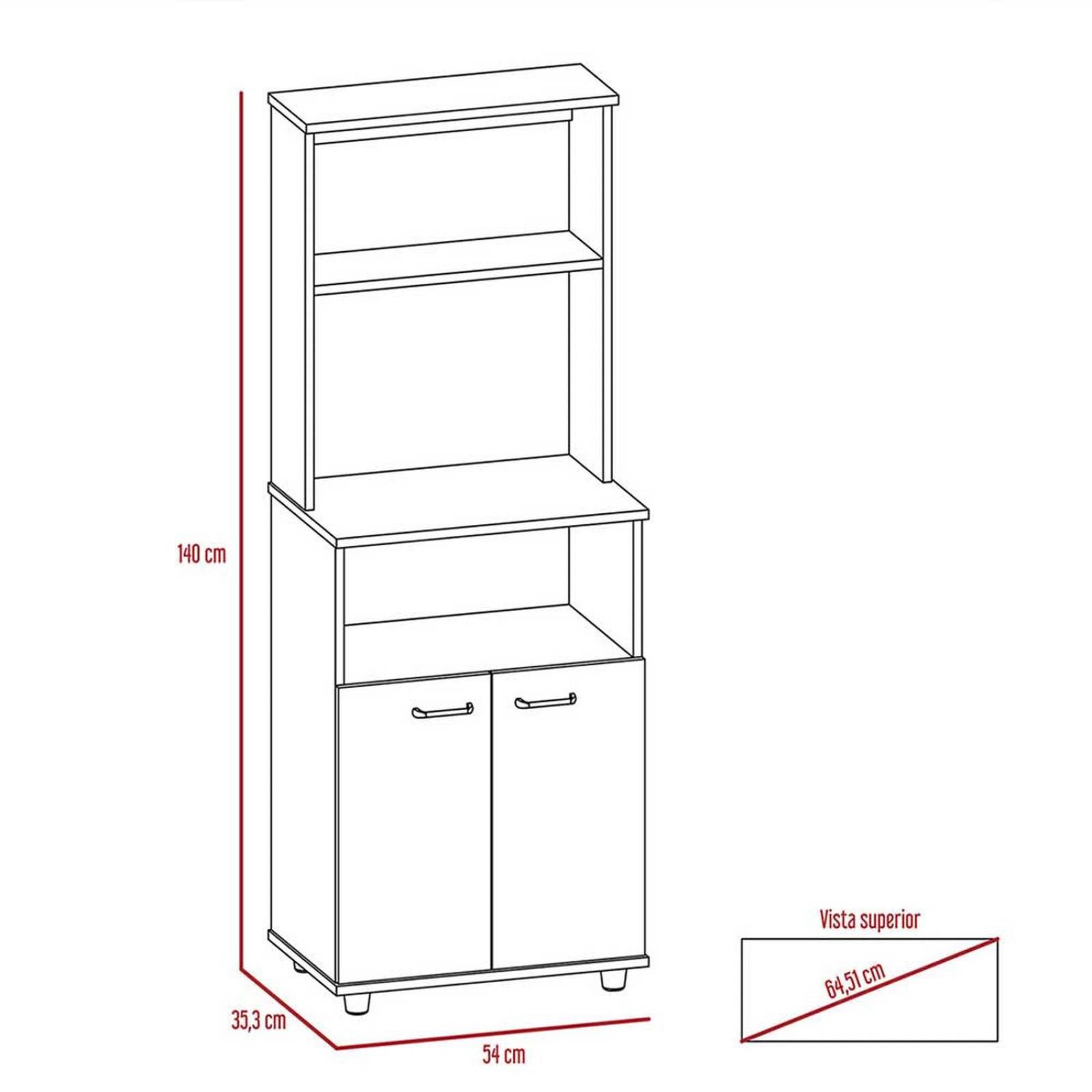 ALACENA COCINA MAGLOR CHOCOLATE 54X35.3X140CM Melamina