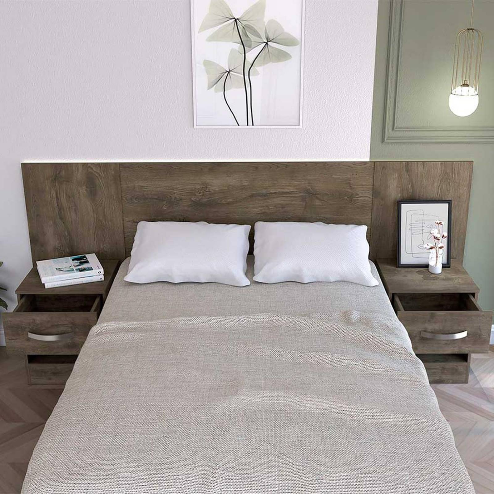 CABECERA AQUILES HABANO MAT 230X42.4X100.4CM Melamina Café