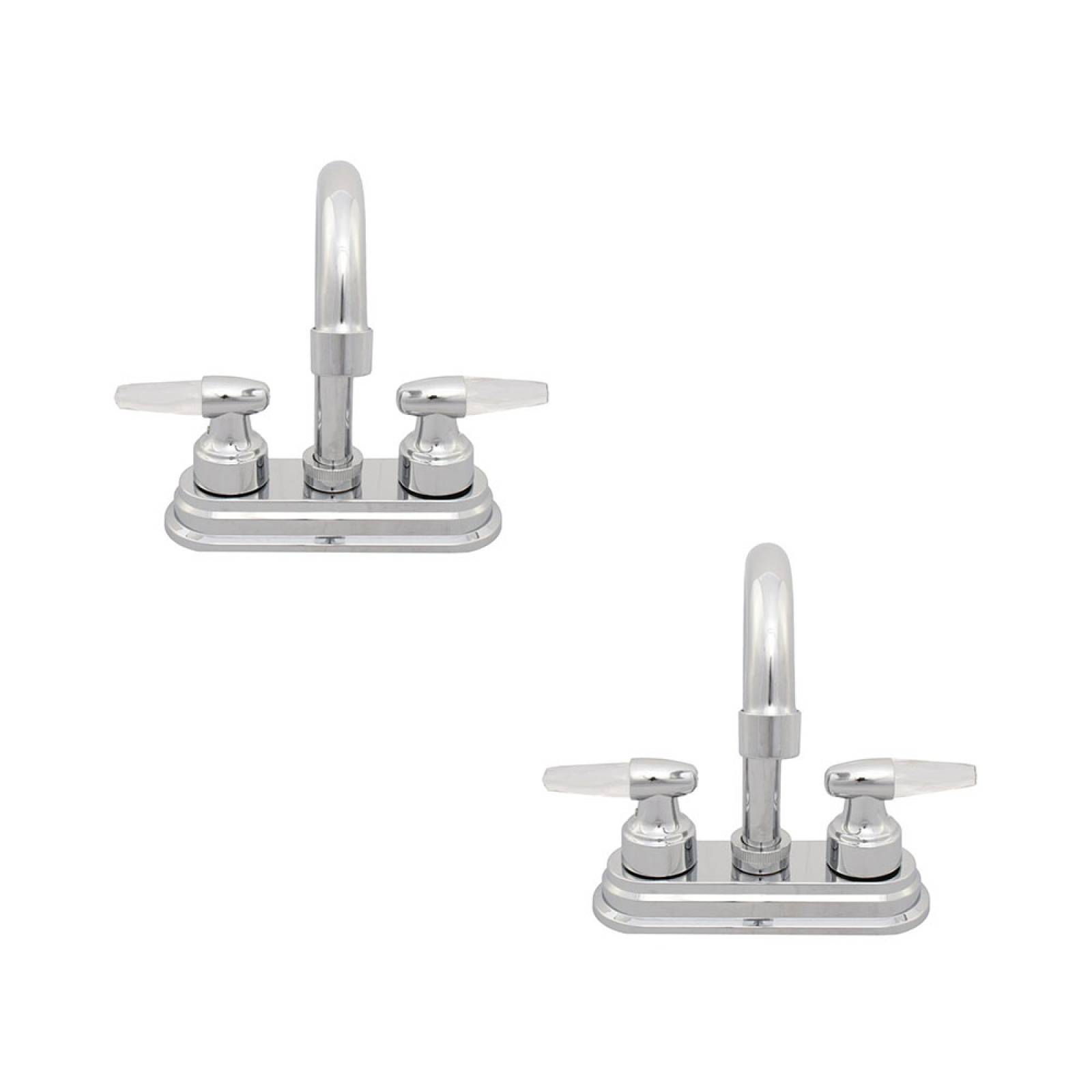 Juego de dos llaves mezcladoras con grifo para lavabo cromo manchester