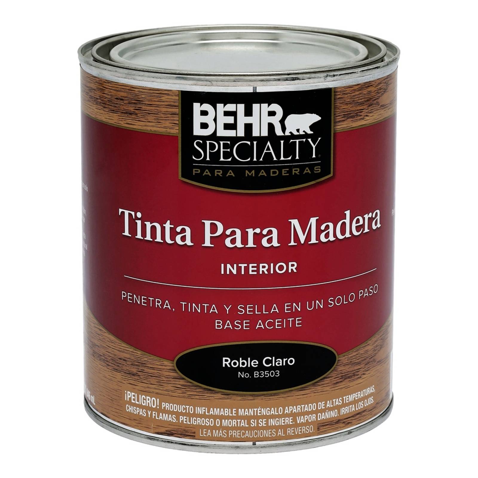 Tinta p/madera aceite roble claro qt