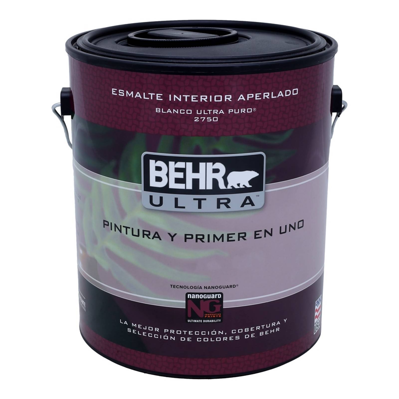 Pintura y primer en uno behr ultra aperlado base blanco ultra puro 3.78 l