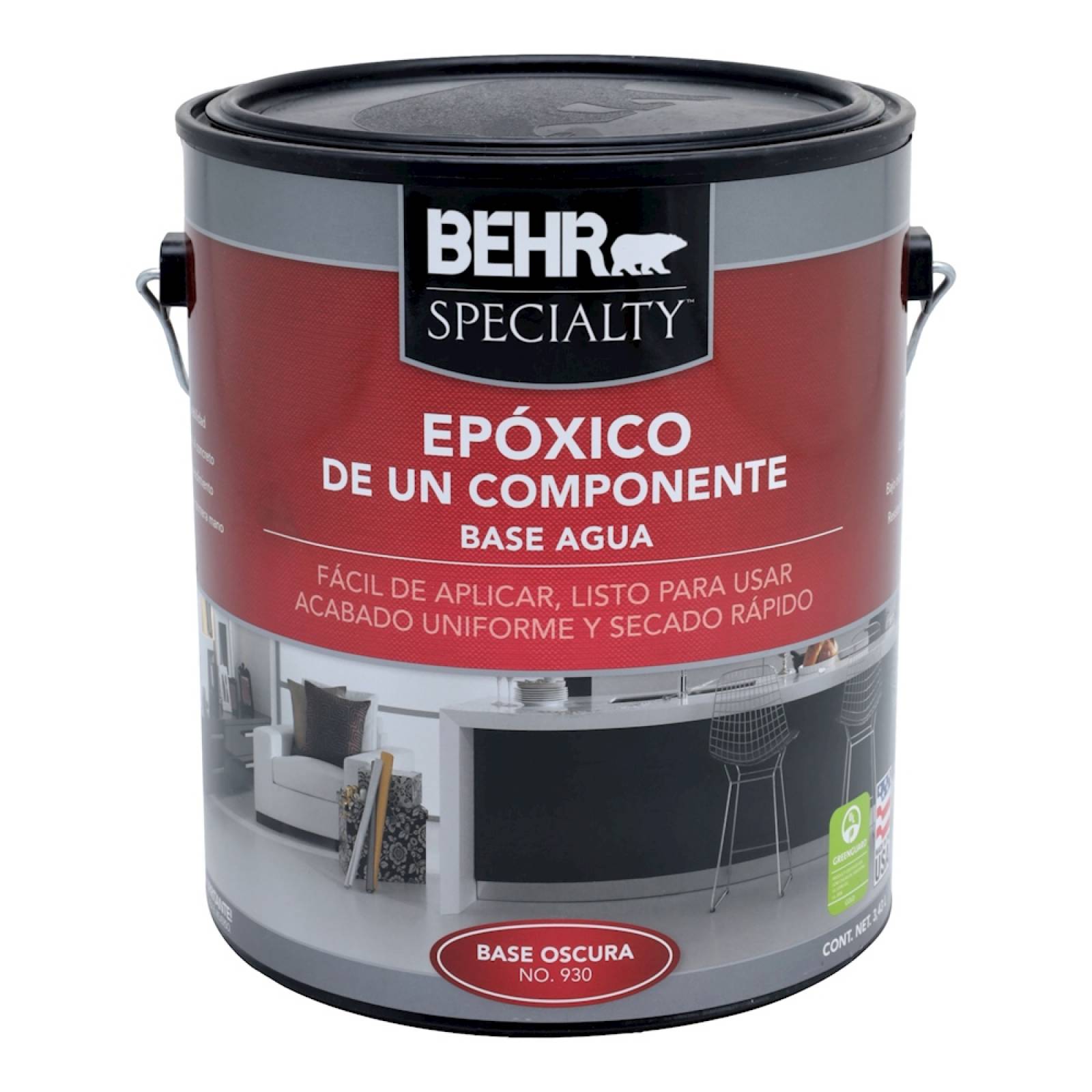 Pintura epóxica piso concreto base oscura 1g