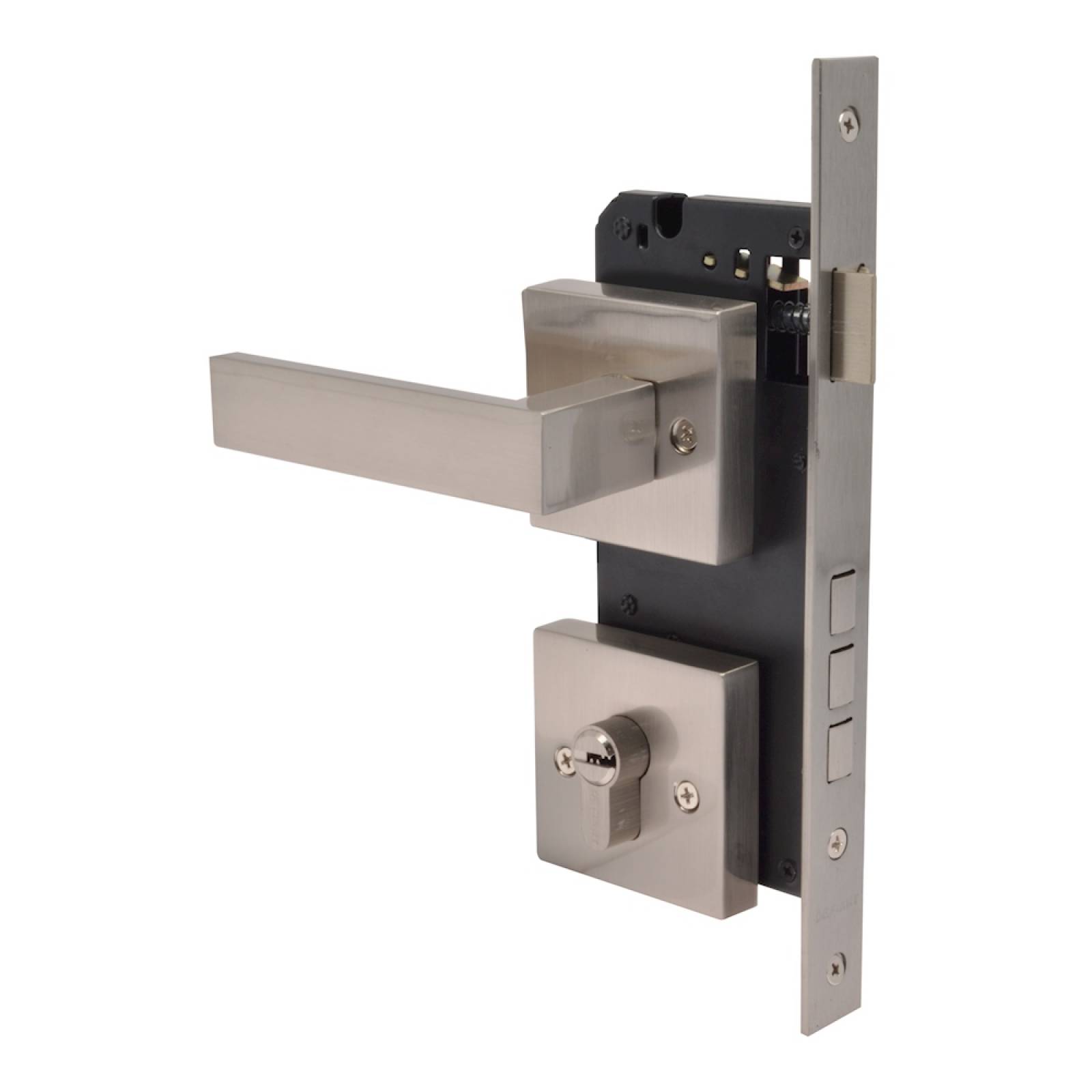 Cerradura de embutir brunei 15 x 13.8 x 14.3 cm acero níquel satinado