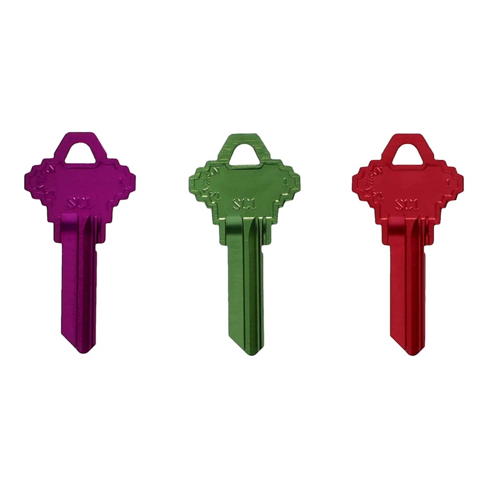 Llave para cerradura schlage varios colores 3 piezas
