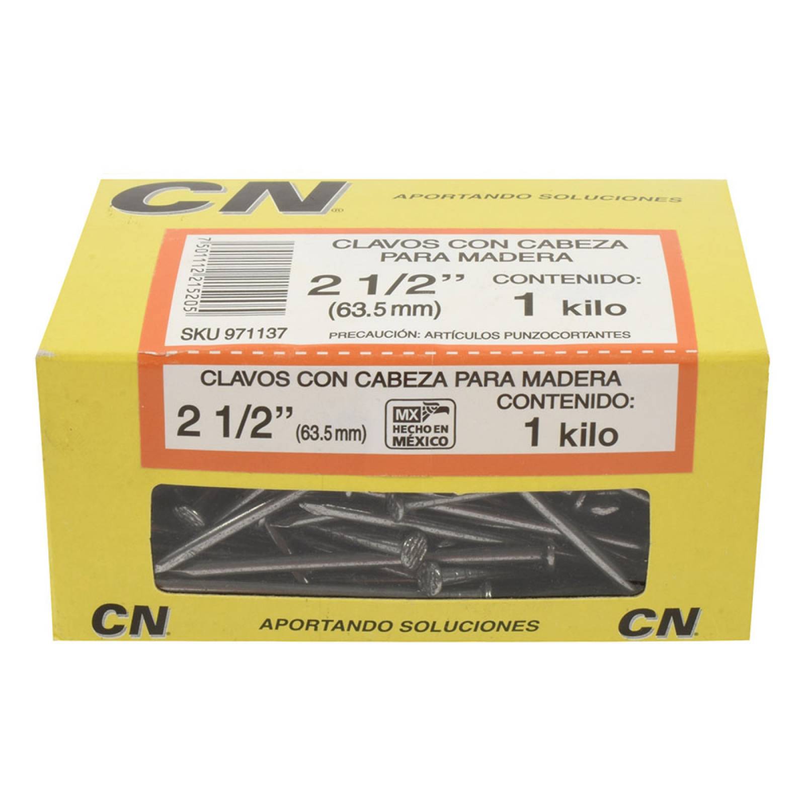 Clavos de 2 1/2 pulgada plata 1 kg