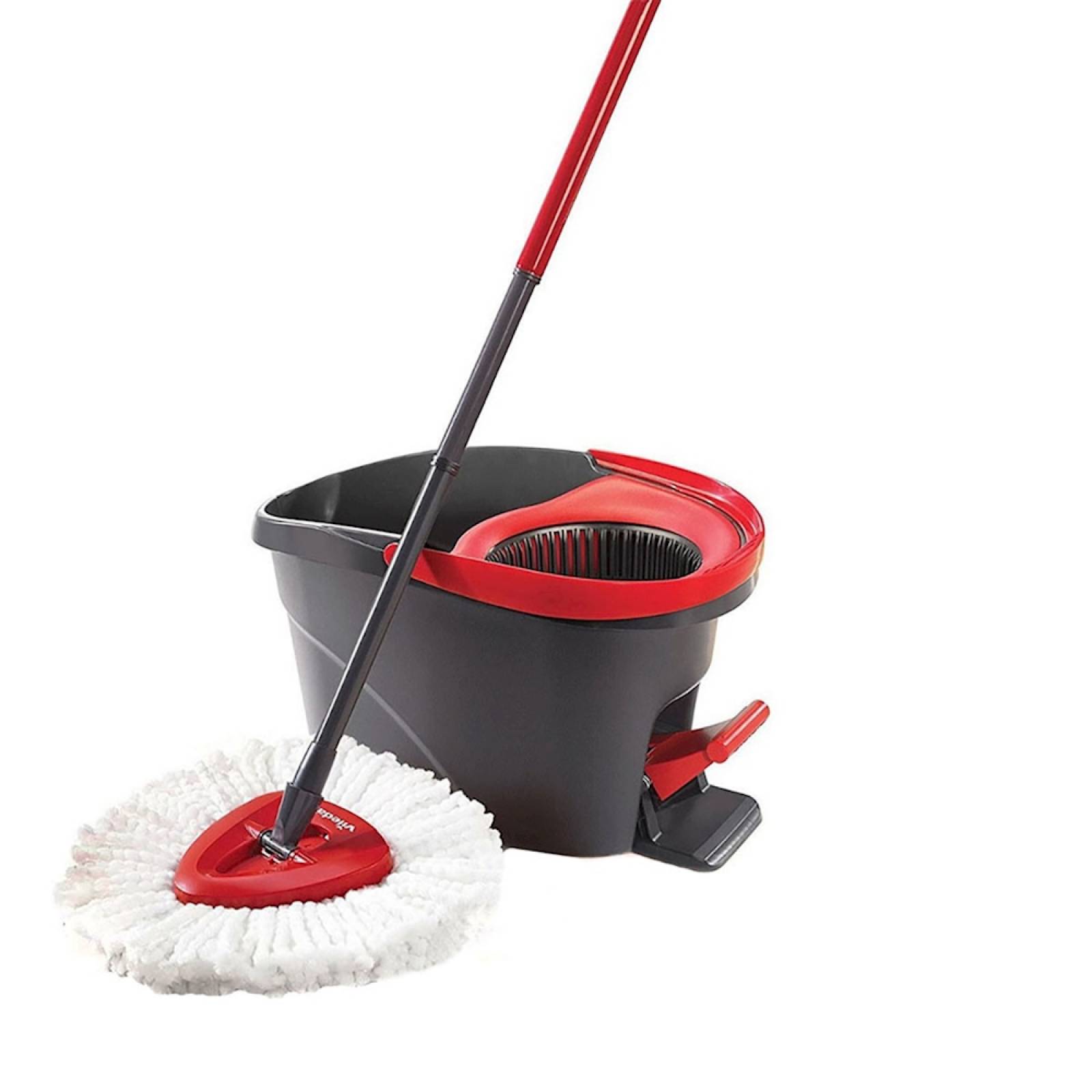 Mop y cubeta con pedal para pisos vileda