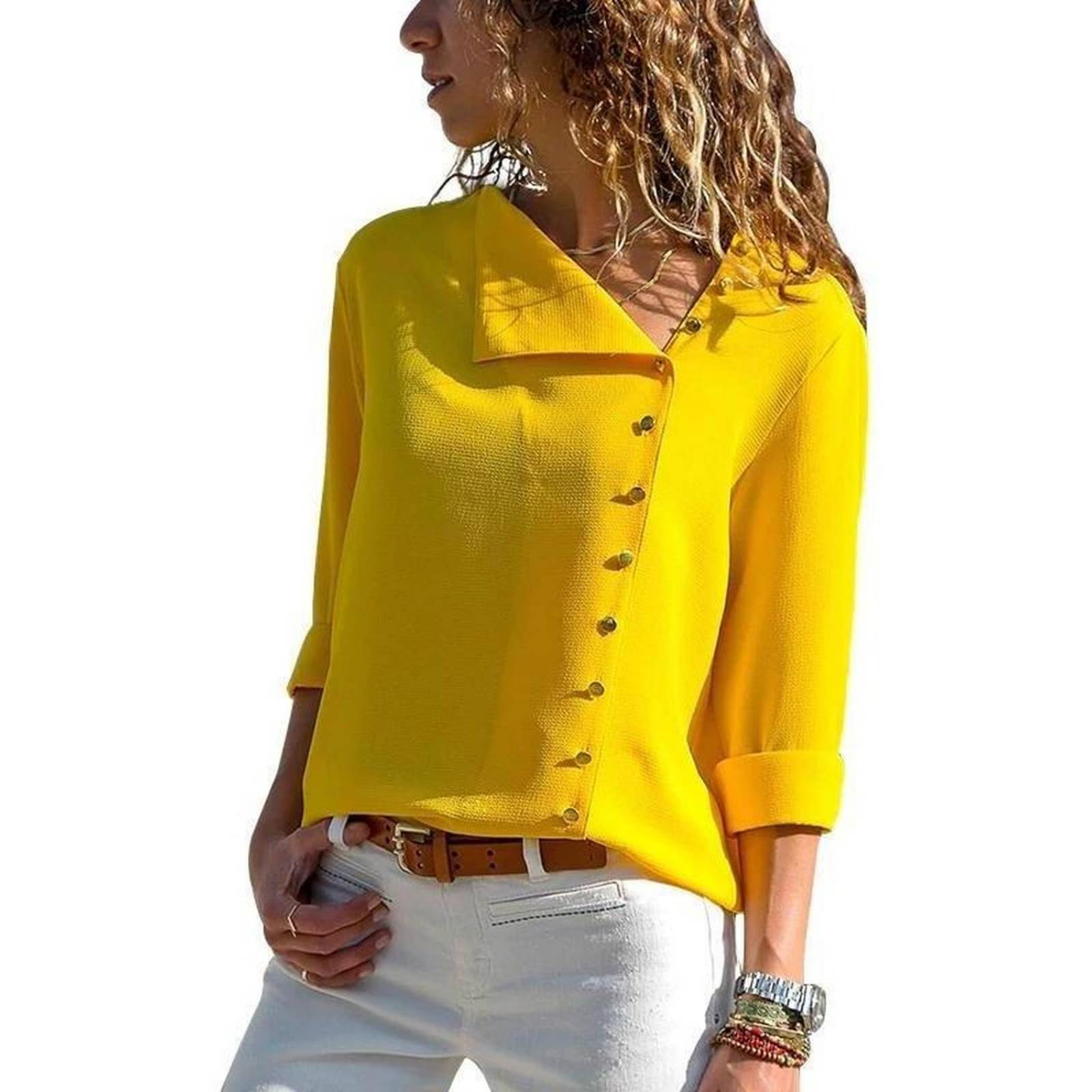 Blusa Elegante Para Mujer De Oficina Manga Larga 