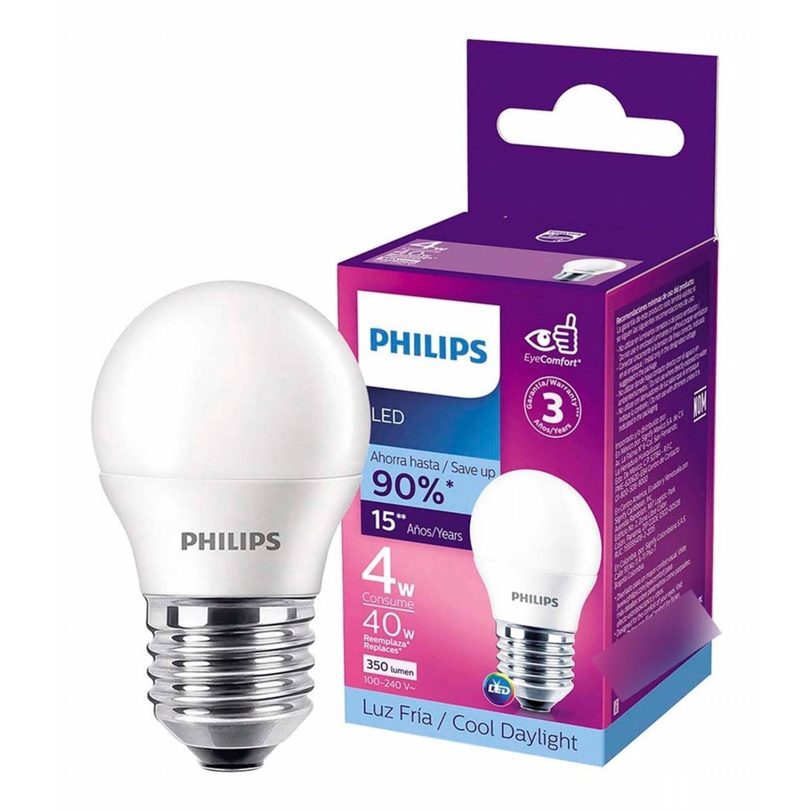 Foco Led Philips 4 W 350 Lúmenes Luz Fría Blanca 