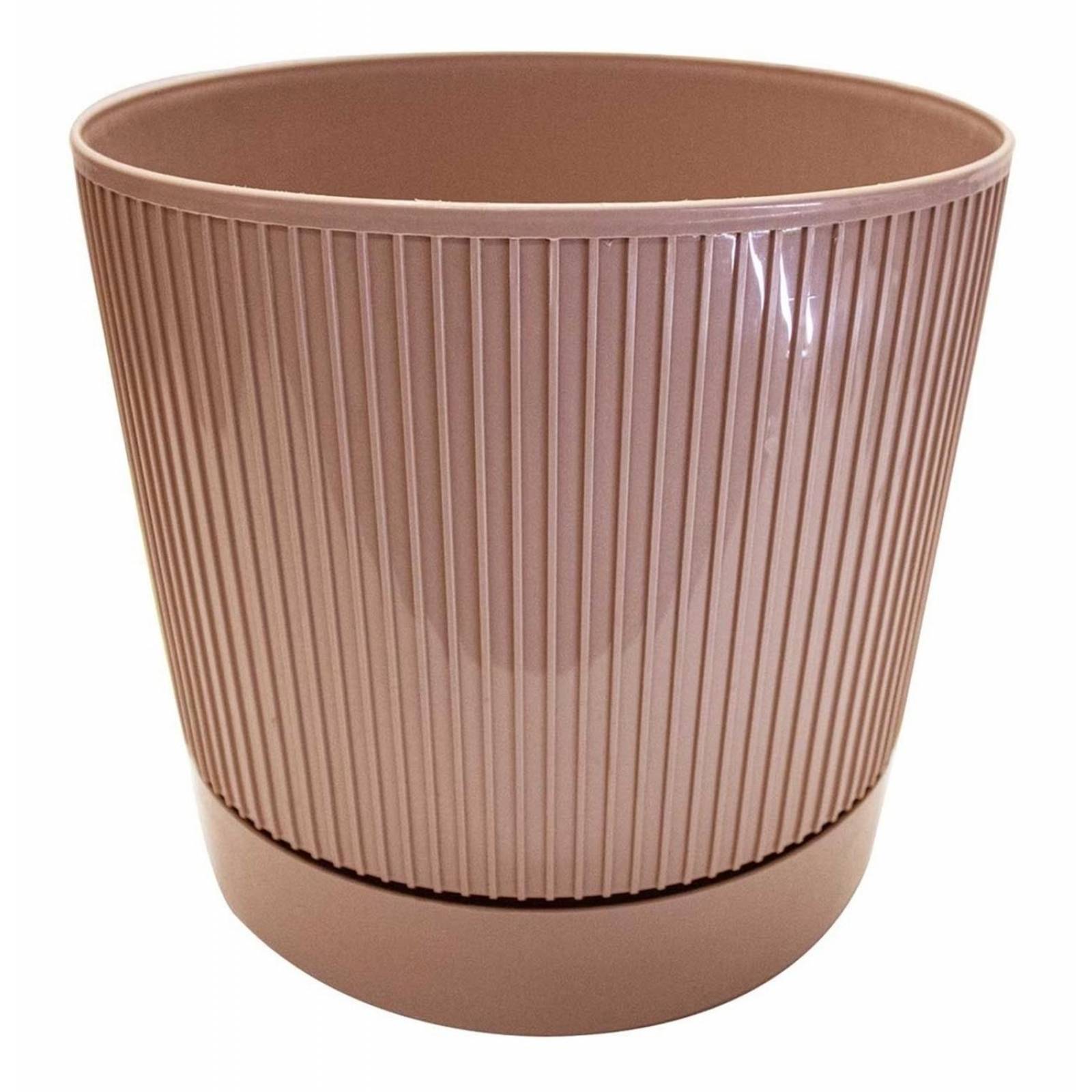 Maceta Y Plato Ranurada Cantera 10 Pulgadas 