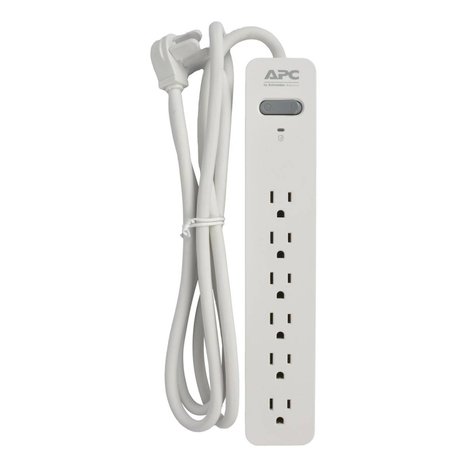 Supresor de picos de 6 salidas con cable de 1.8 m blanco 