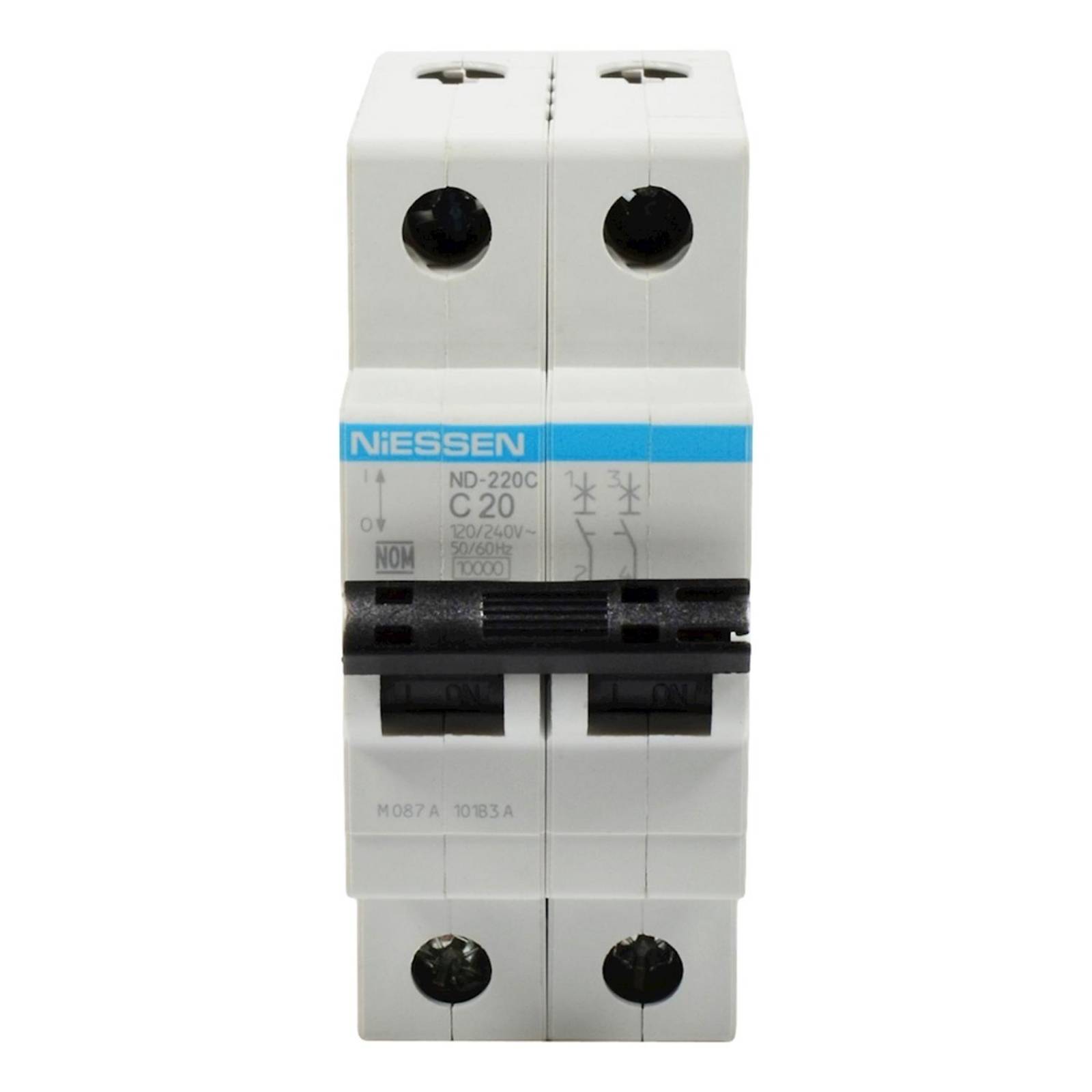 Interruptor termomagnético de 2 polos 20 amperes niessen