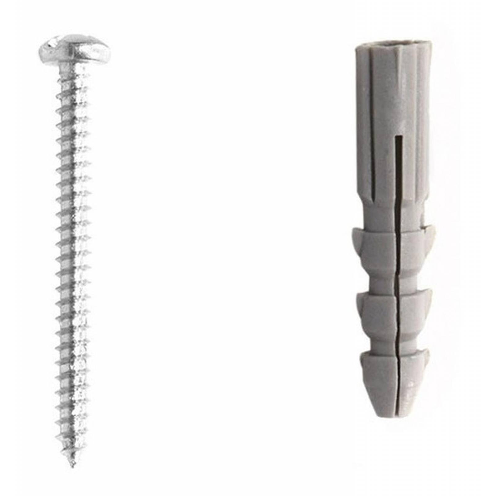 100 Taquetes Plástico Tornillos3/16pulgada Gris 