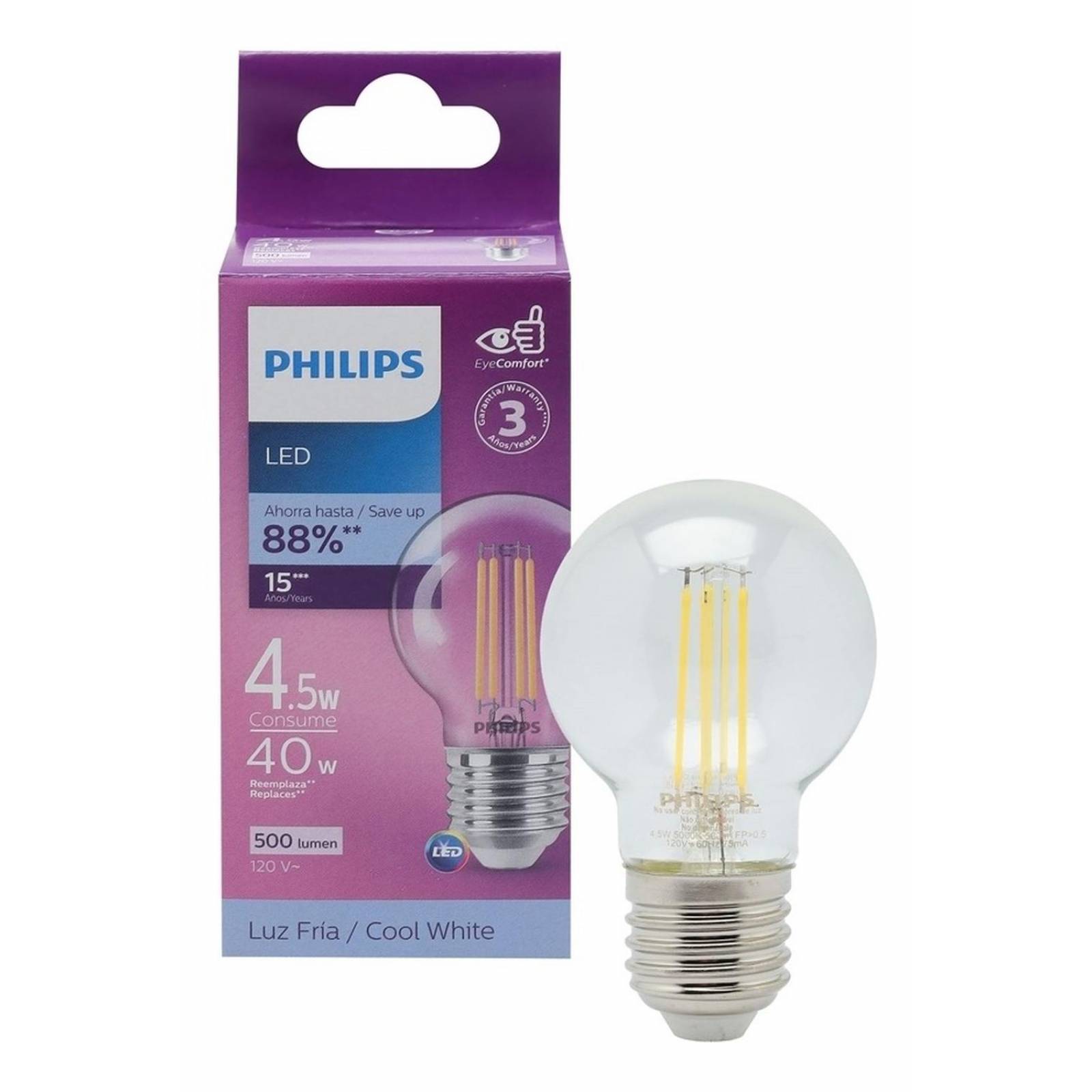 Foco Philips Led Filamento A15 Base E27 Luz Fría 
