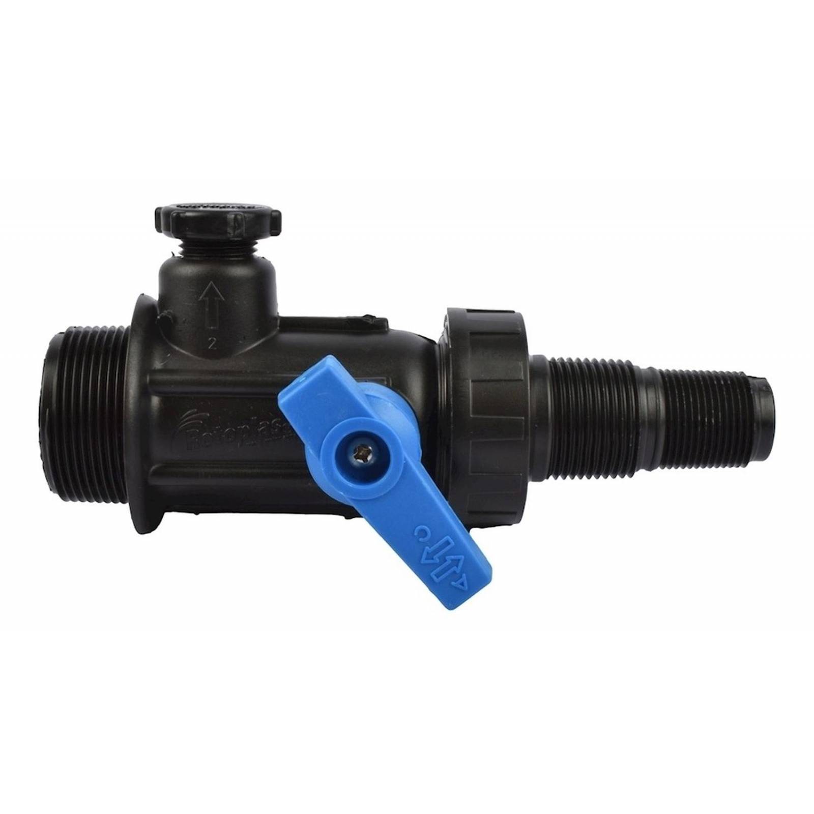 Multiconector Con Válvula Y Tuerca 3/4 Y 1 Negro Rotoplas