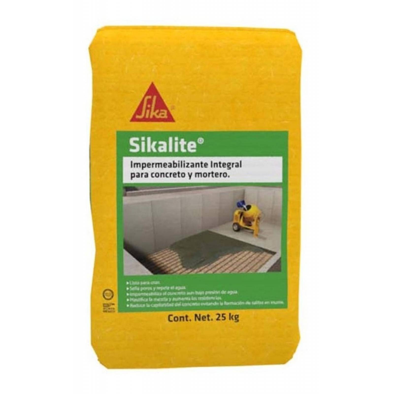 Impermeabilizante Integral Para Concreto Y Mortero Gris 25kg 