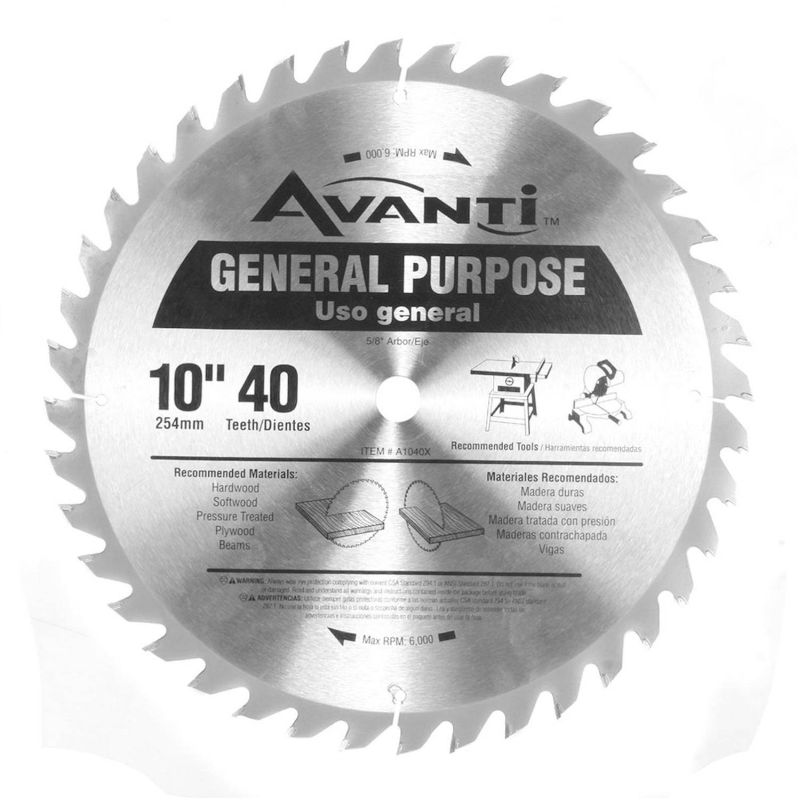 Disco de sierra para madera 10 pulgadas