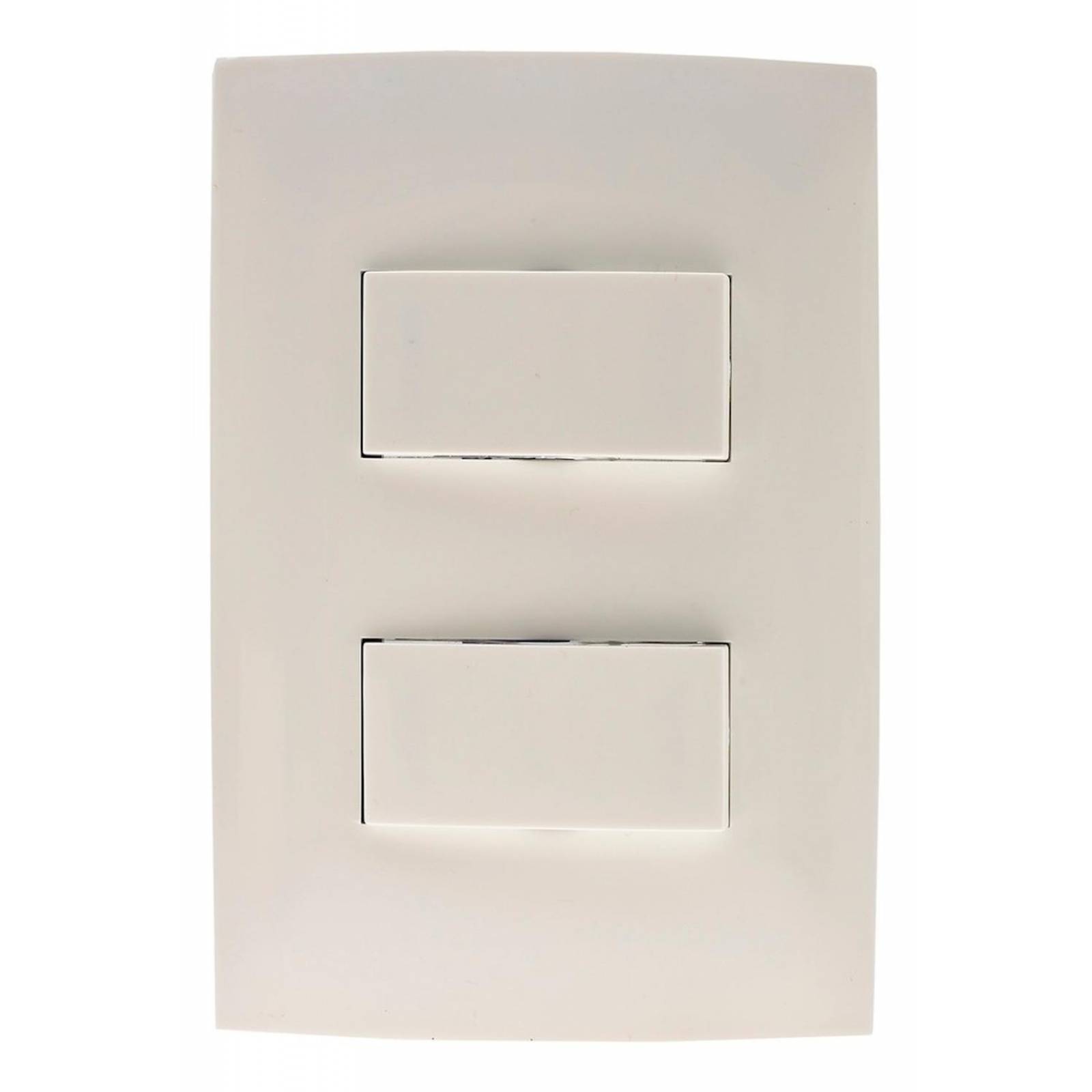 Placa Con 2 Interruptores Sencillos Blanco Leviton Cien 