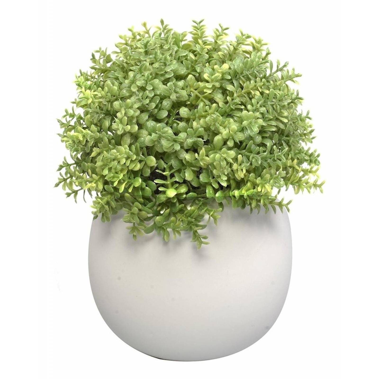 Planta Artificial Decorativa Con Maceta Blanca De Cerámica 
