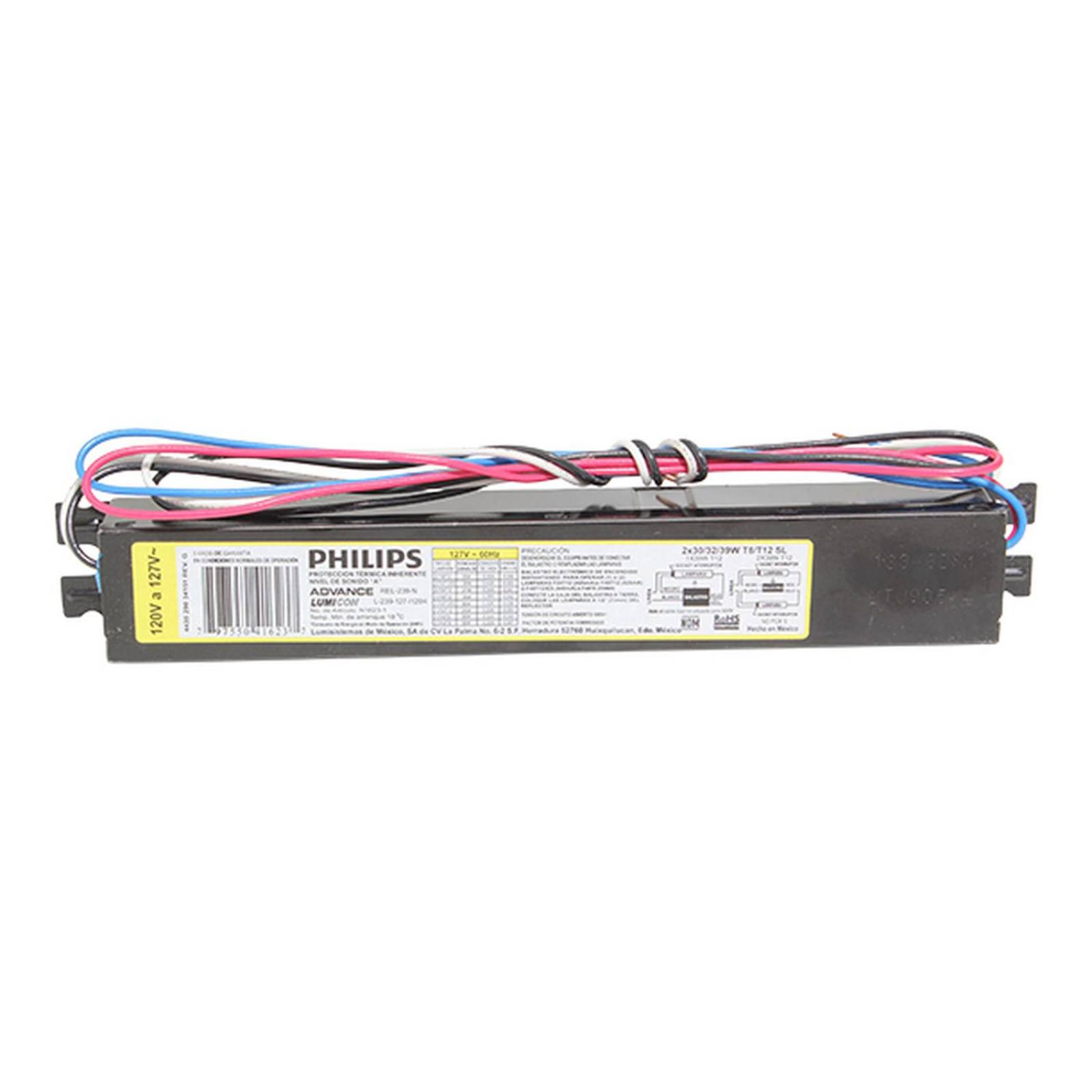Balastro eléctrico 2 x 39 w t12 127 v 