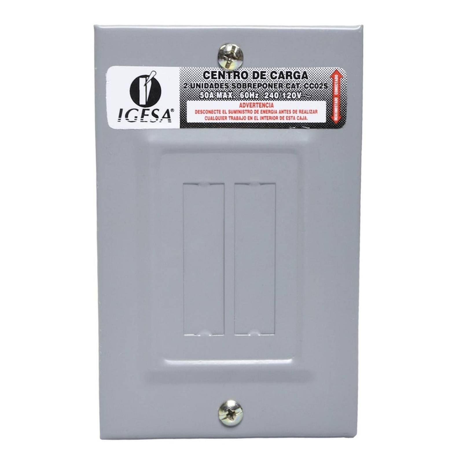 Centro de carga de 2 unidades de sobreponer 70 a igesa 