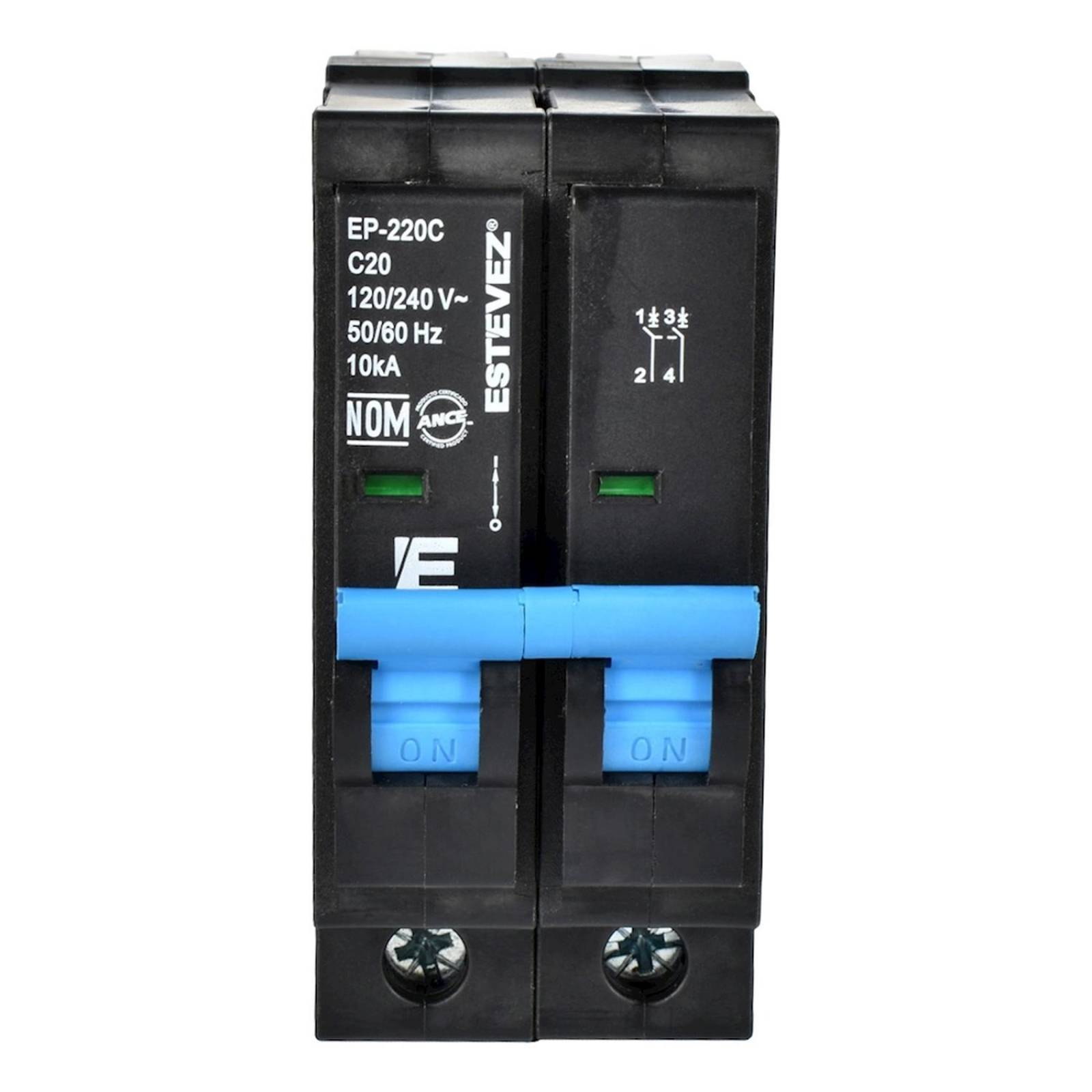 Interruptor termomagnético 2 polos 10 amperes estévez