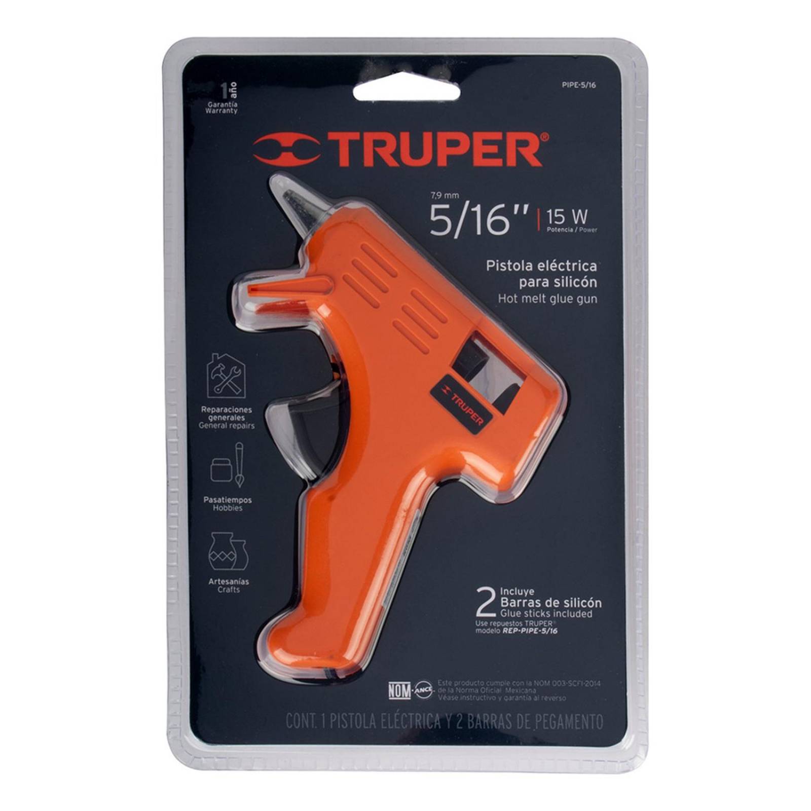 Pistola eléctrica para silicón 5/16 de pulgada