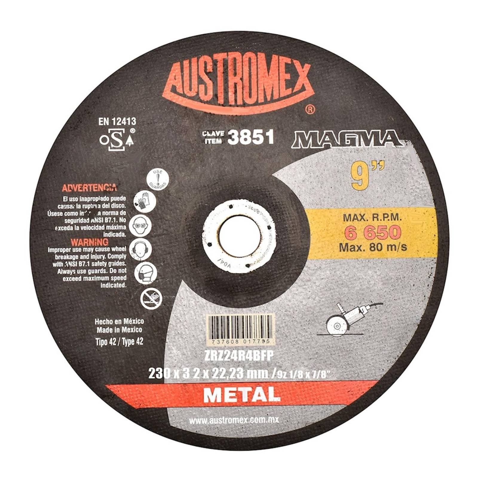 Disco de corte para metal 9 pulgadas 