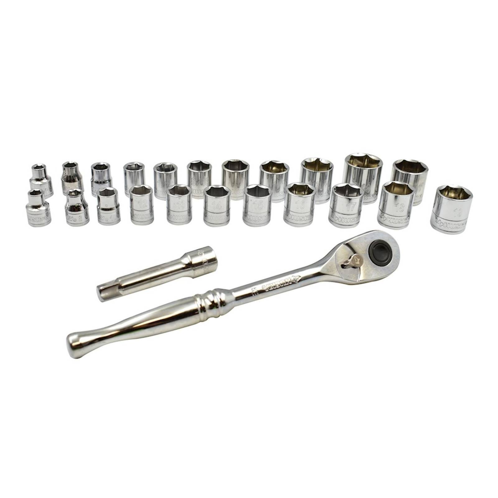 Juego de matraca y dados de 3/8 de pulgada acero 24 piezas 