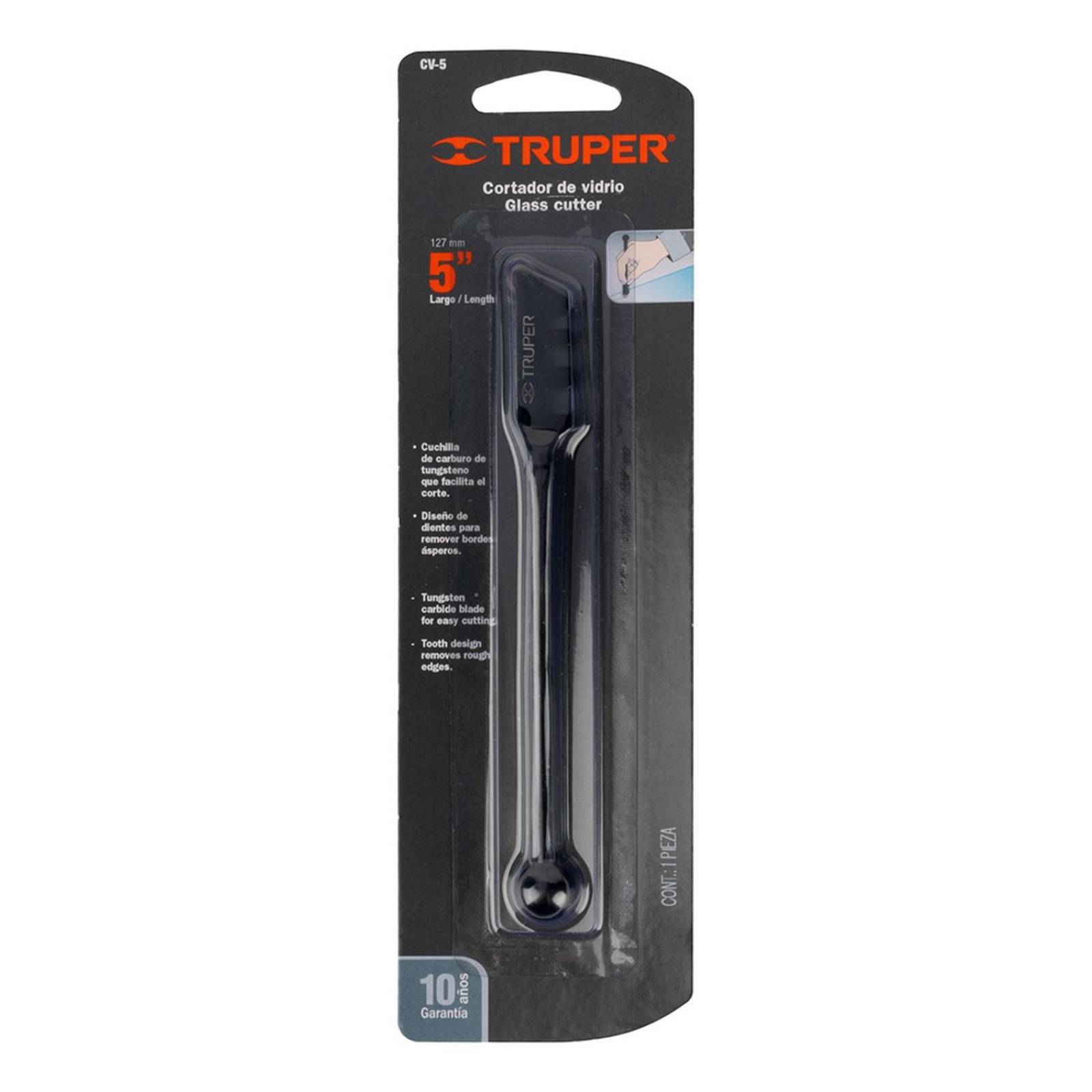 Cortador de vidrio de 5 pulgadas truper 