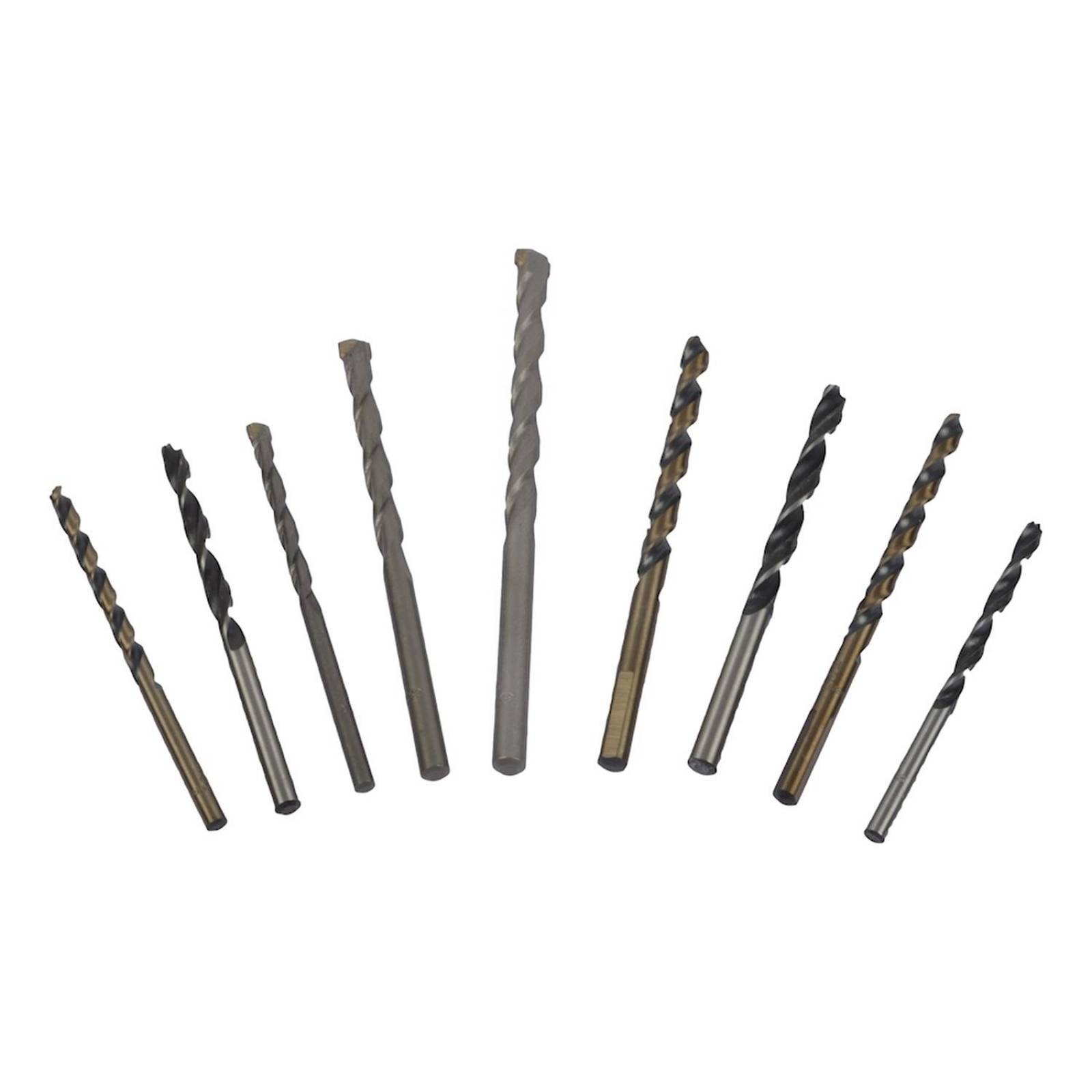 Juego de brocas para madera, concreto y metal 9 piezas 