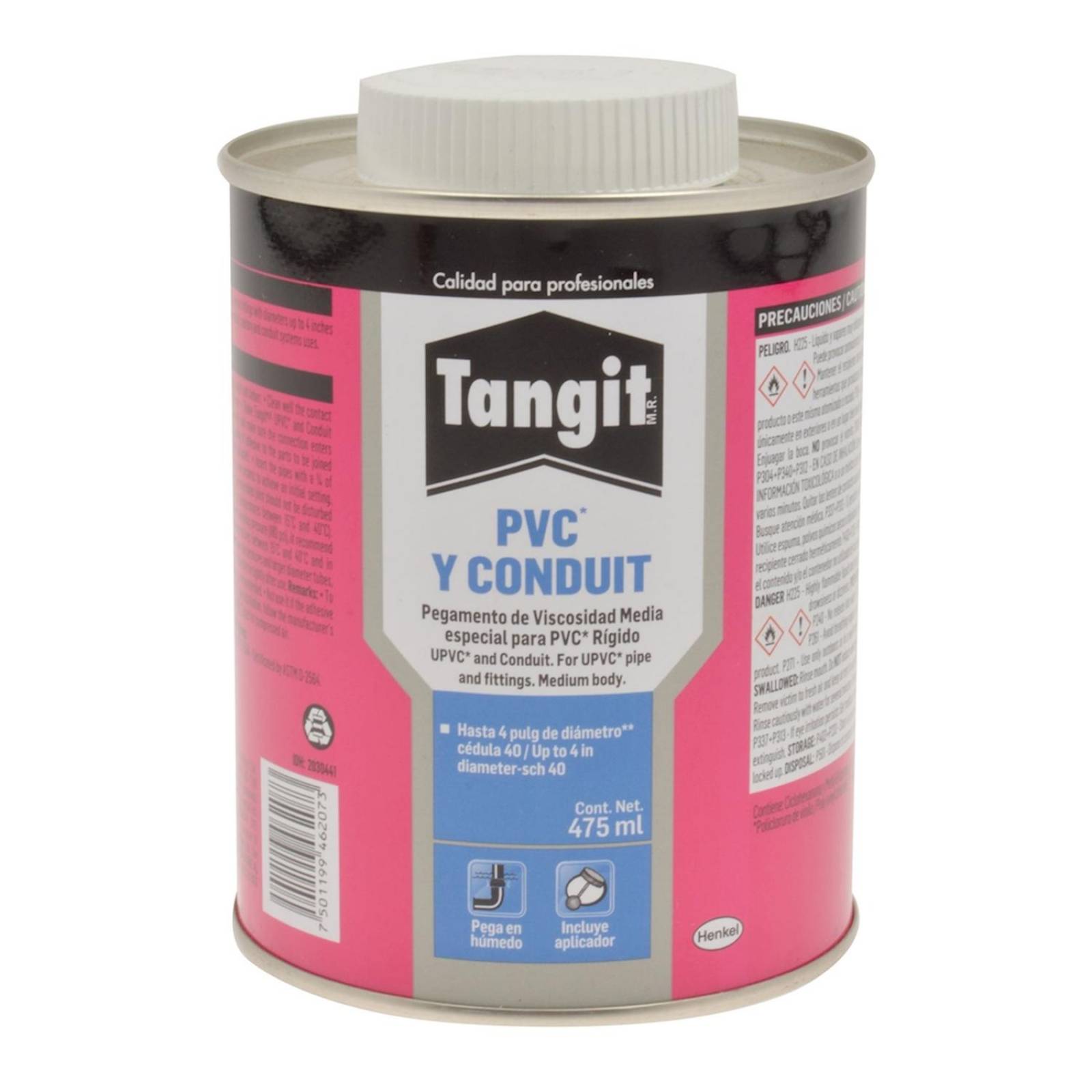 Tangit pegamento para pvc y conduit amarillo 475 ml 