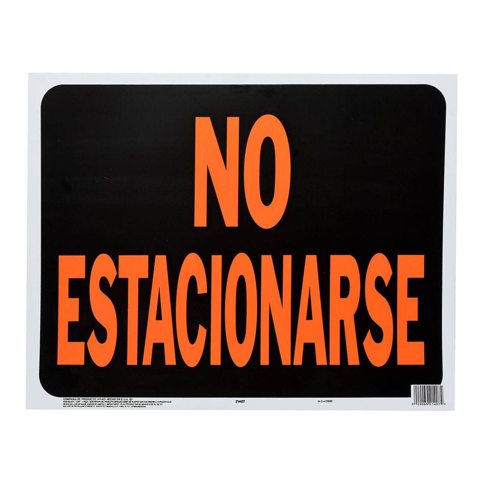 Letrero de plástico para pared no estacionarse 36.5 x 47 cm 