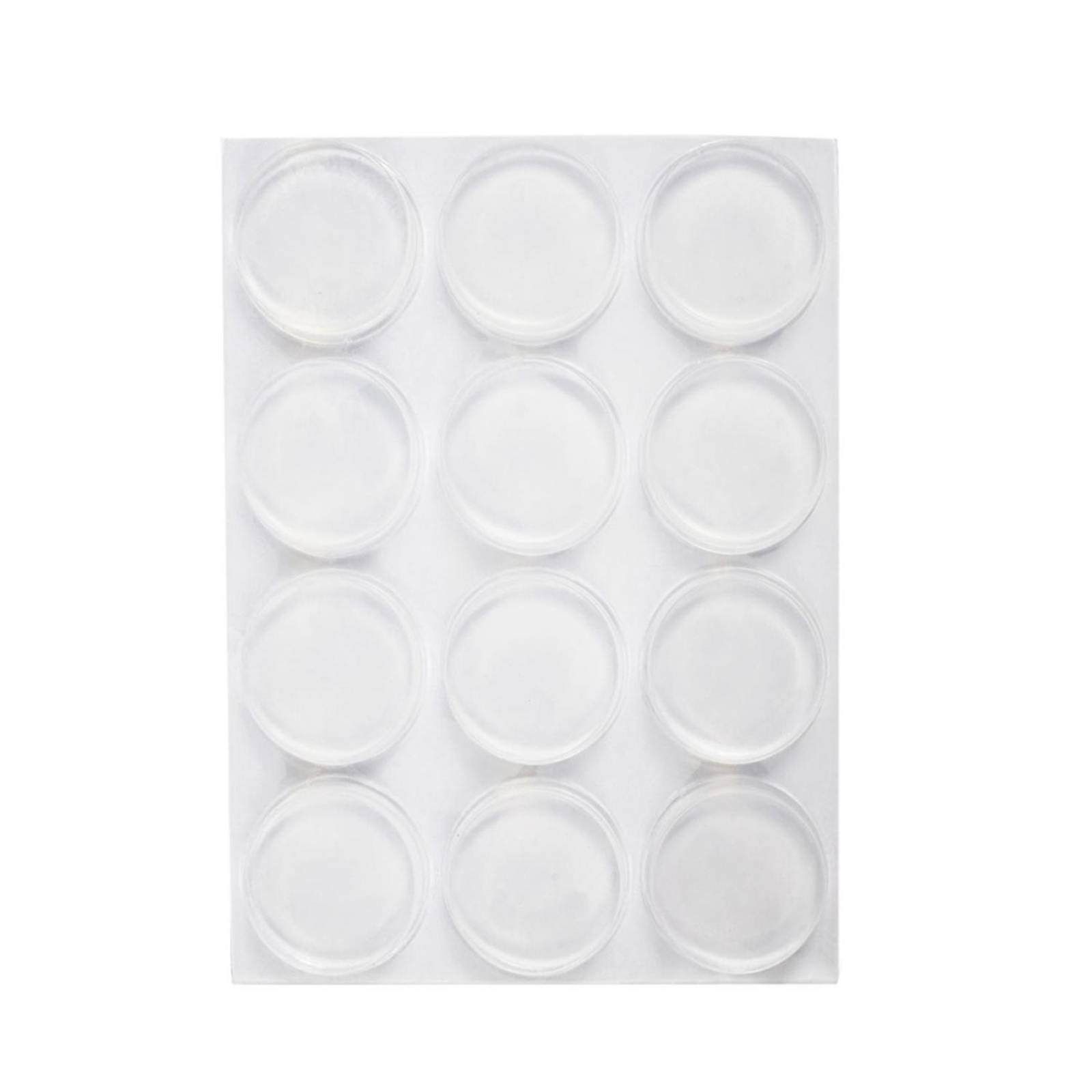 Topes de goma anti-impacto scotch, redondo, transparente, 21 mm, 12 und 